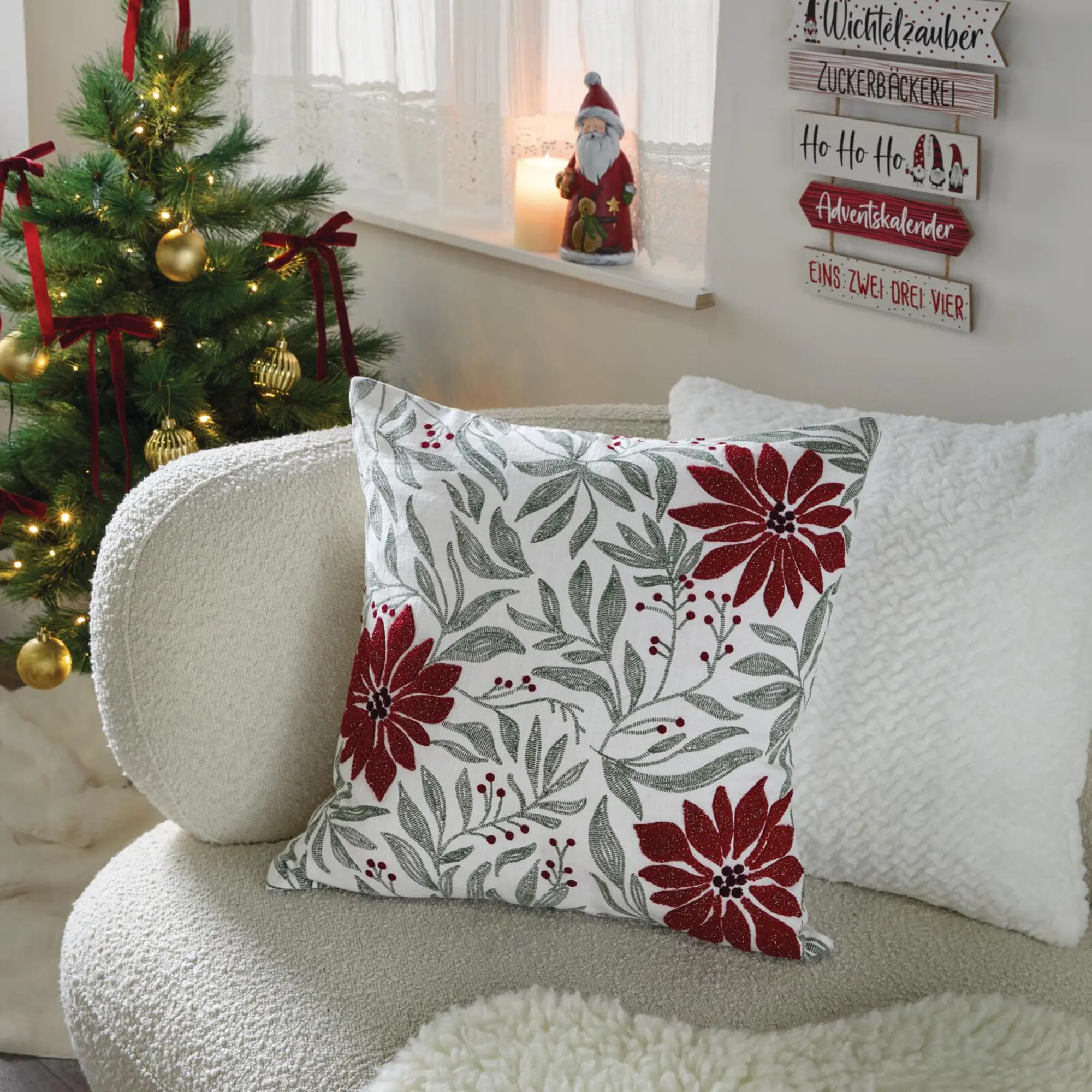 Kissenhülle "Weihnachtsstern"  im Frank Flechtwaren Online Shop kaufen