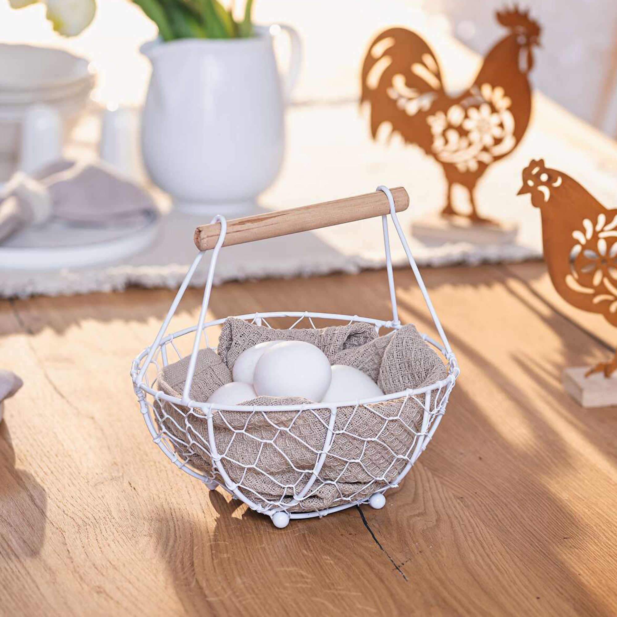 Acheter Panier métallique "blanc"  dans la boutique en ligne de Frank Flechtwaren