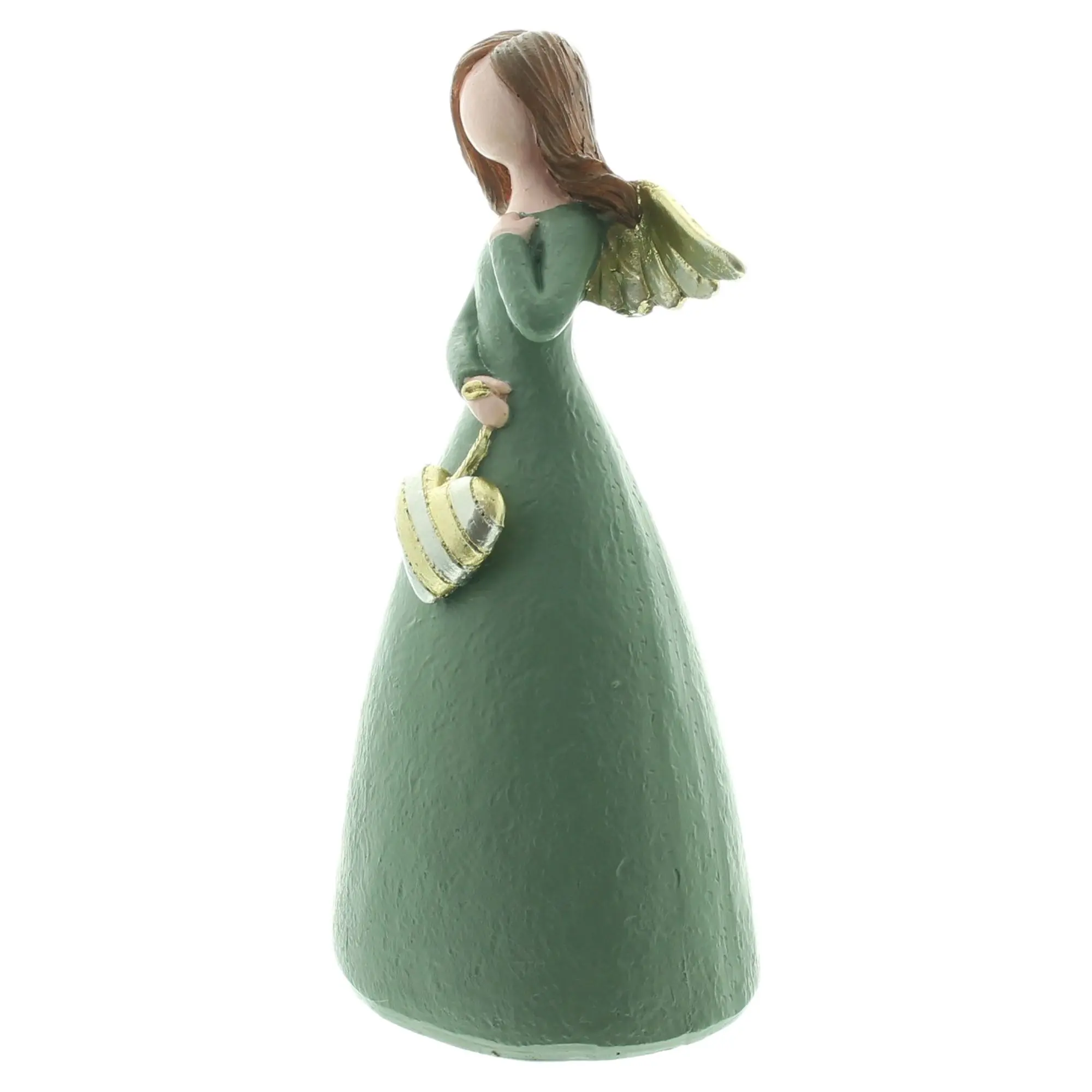 Deko-Figur "Engel mit goldenem Herz"  im Frank Flechtwaren Online Shop für Engel kaufen