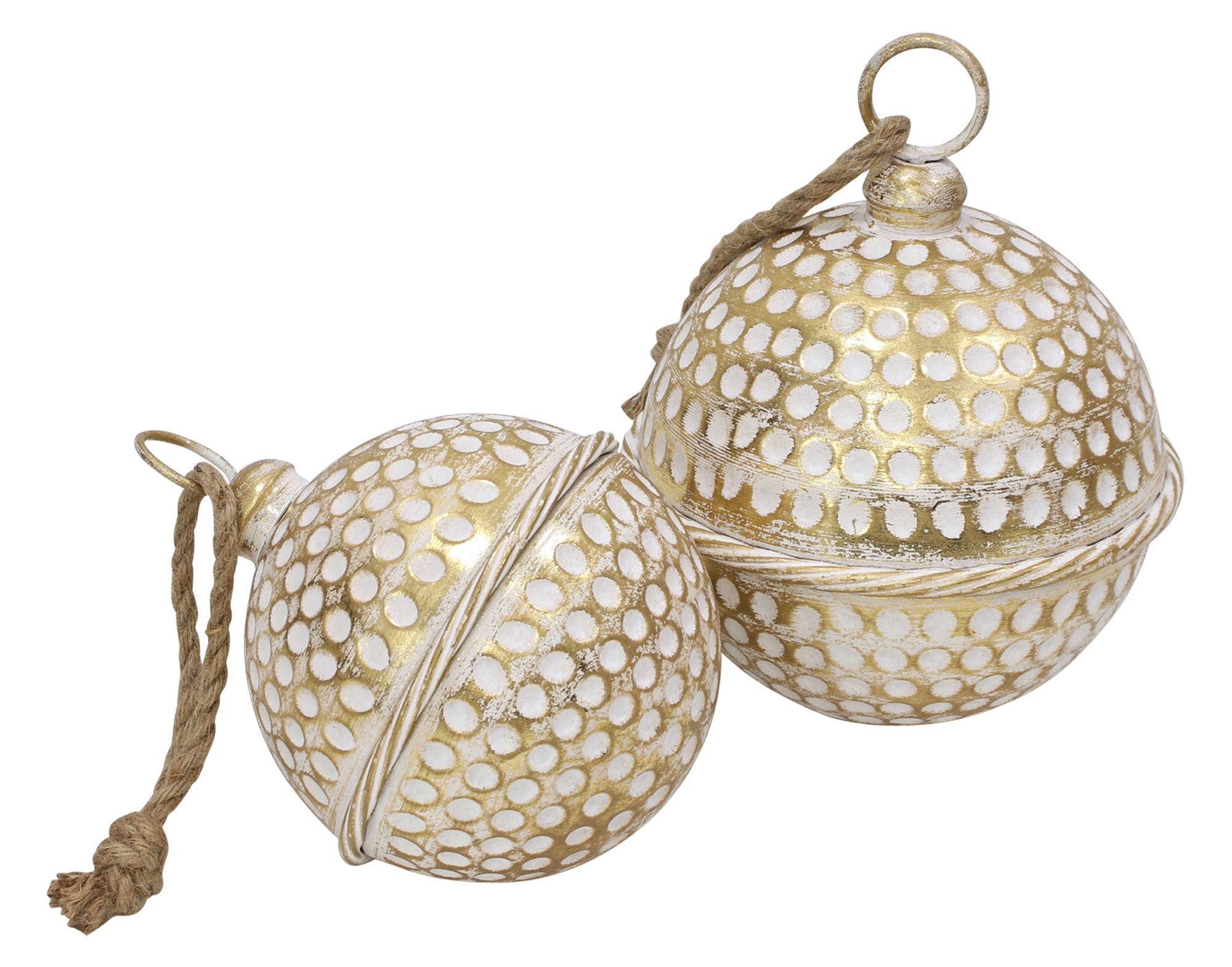 Weihnachtsglocke "Golden", 2er Set  im Frank Flechtwaren Online Shop für Weihnachtliche Dekokugeln kaufen