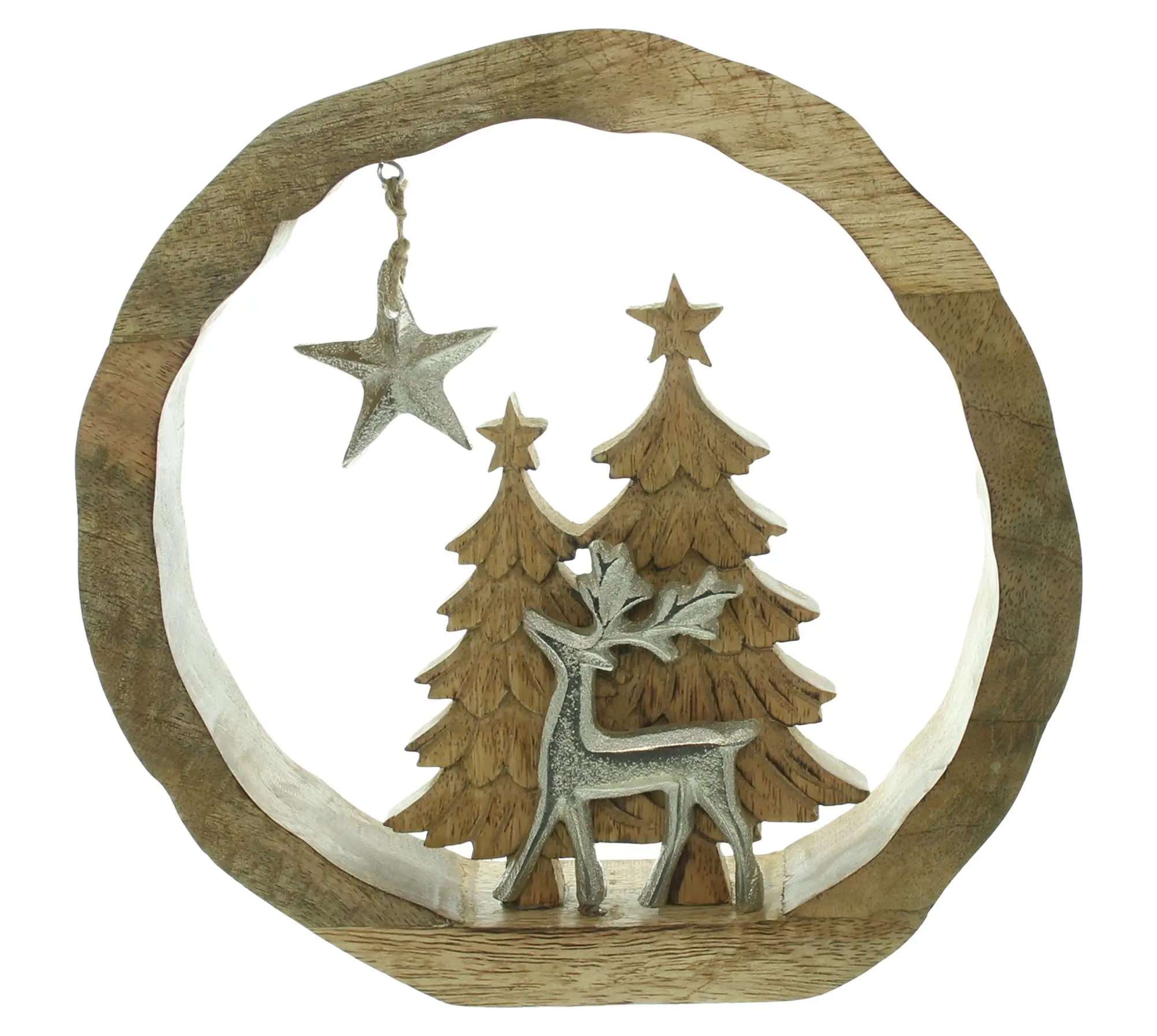Holz-Kranz "Winterwald"  im Frank Flechtwaren Online Shop für Weihnachtliche Dekoringe kaufen