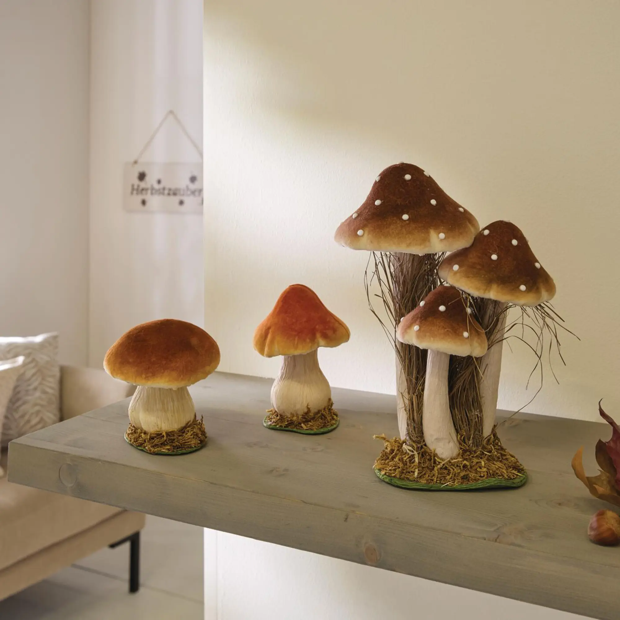 Herbst-Deko "Pilze"  im Frank Flechtwaren Online Shop für Waldspaziergang kaufen