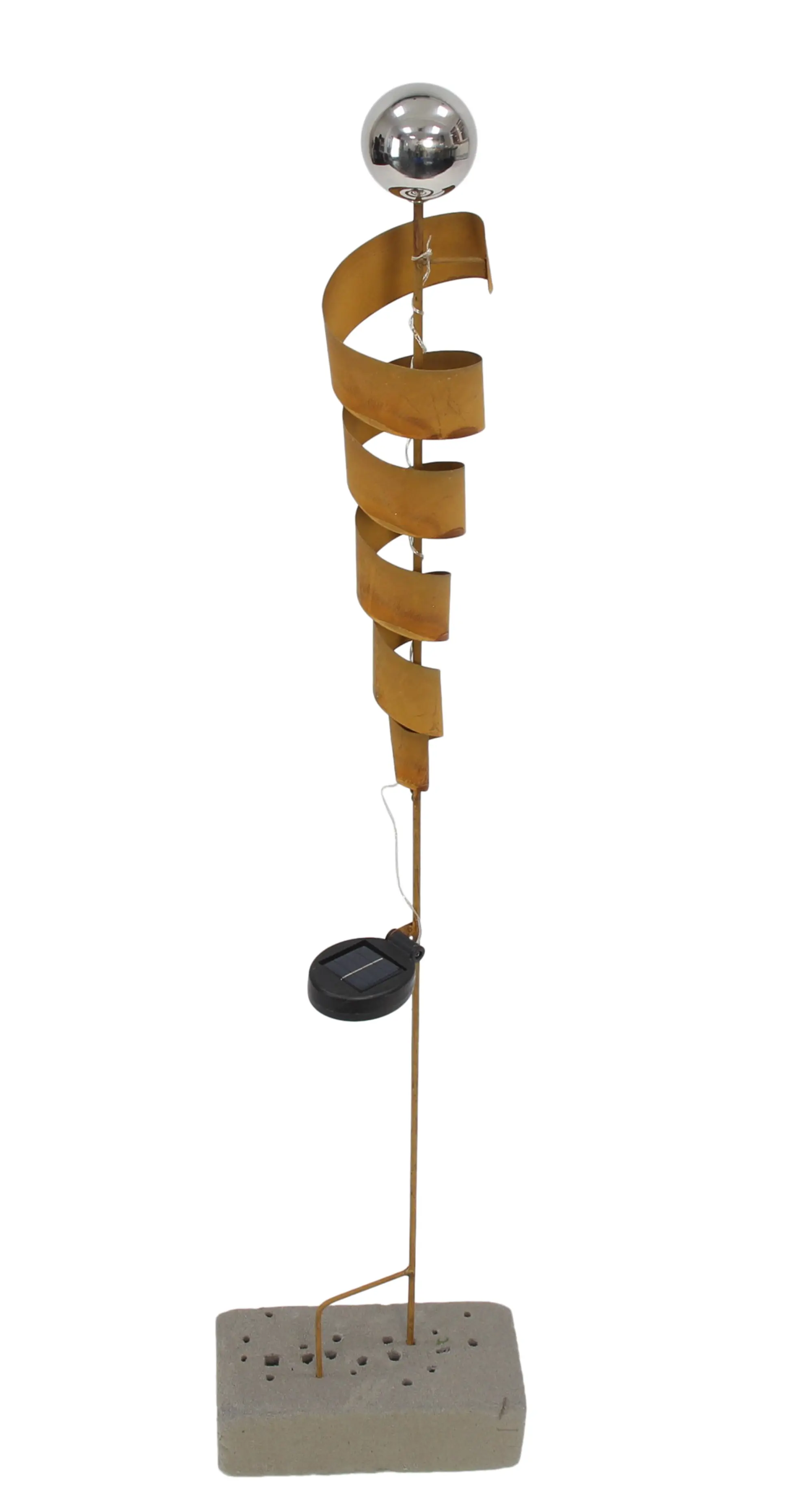 Solarstecker "Spirale"  im Frank Flechtwaren Online Shop für Rostdeko für Ihren Garten kaufen