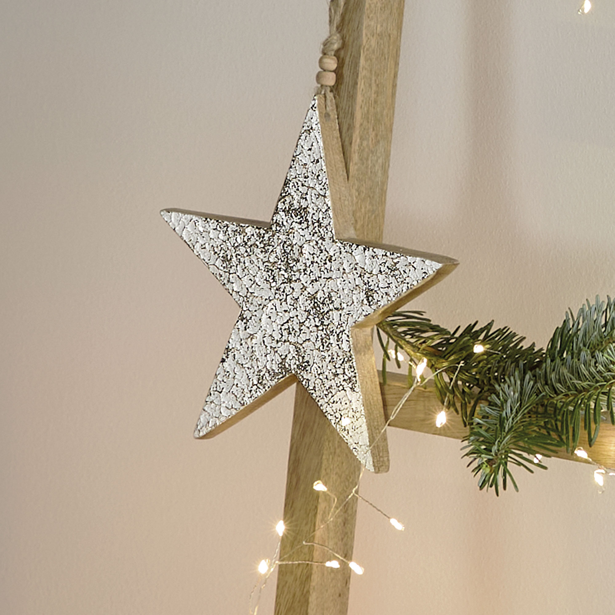 Stern-Hänger "Snowy", 2er Set  im Frank Flechtwaren Online Shop für Sterne kaufen