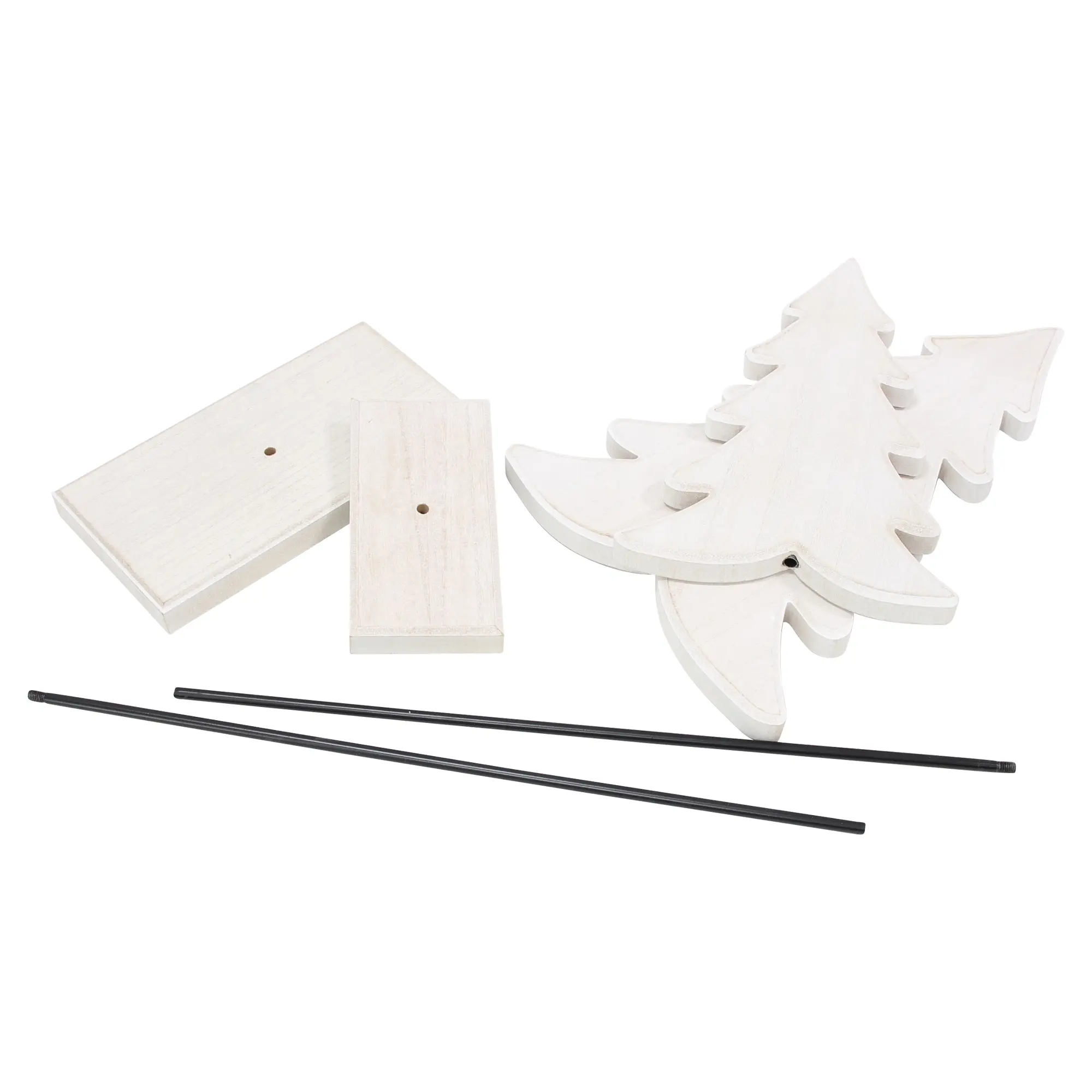 Holz-Tanne "White washed", 2er Set  im Frank Flechtwaren Online Shop für Tannenbäume kaufen