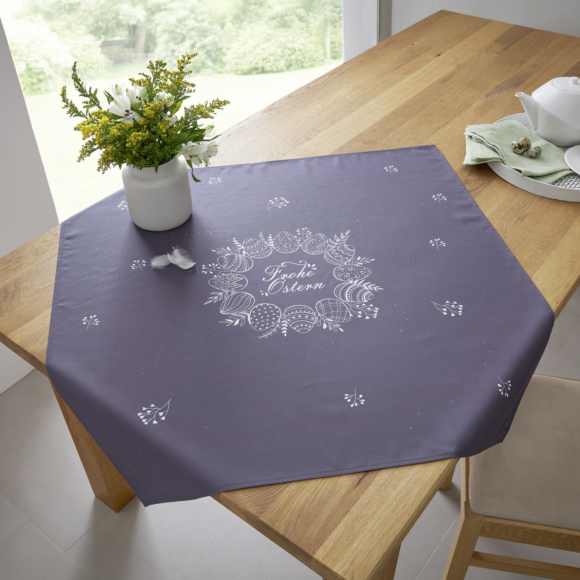 Tischdecke "Osterkranz"  im Frank Flechtwaren Online Shop für Ostern kaufen