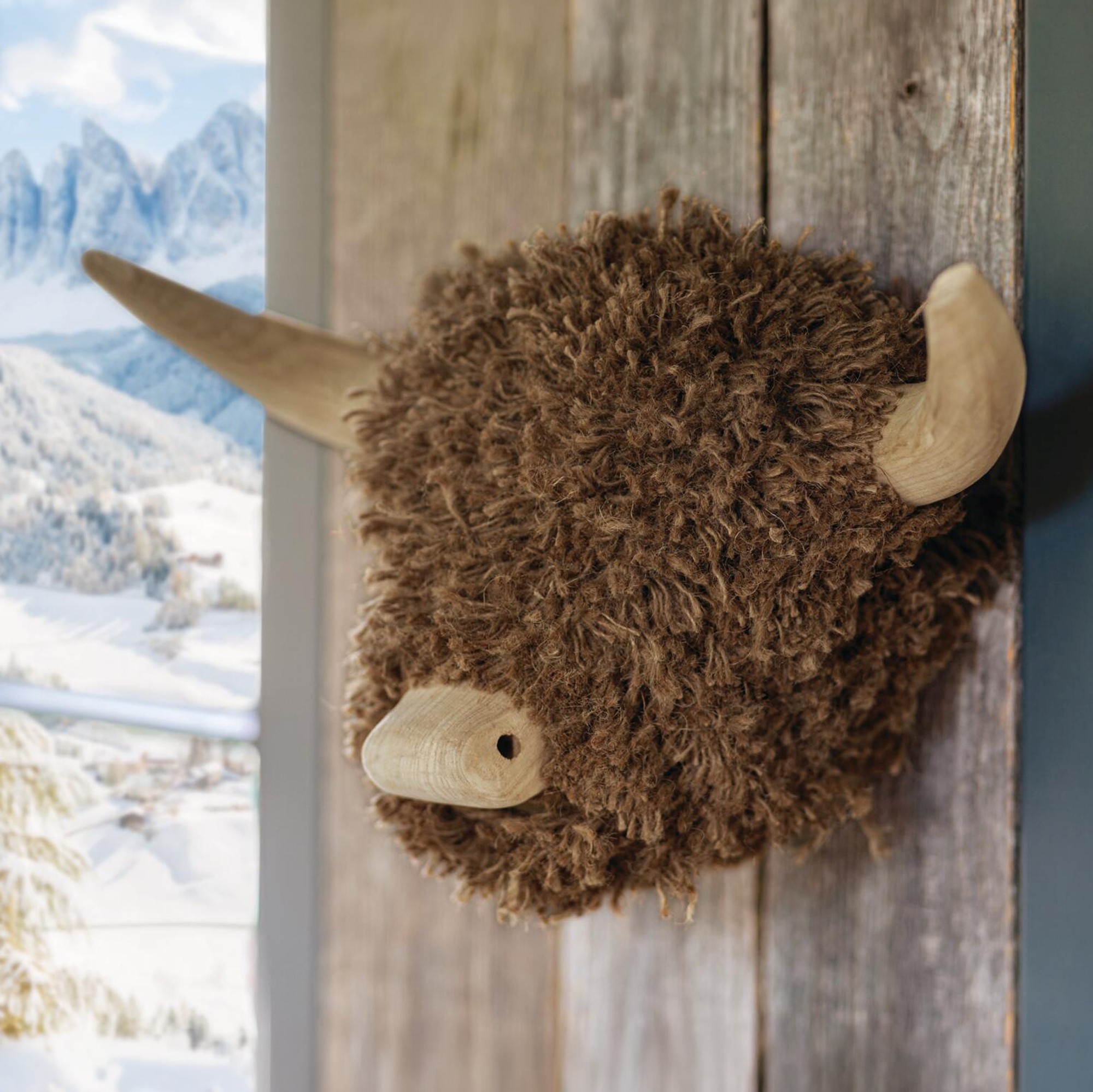 Wand-Skulptur "Rinderkopf"  im Frank Flechtwaren Online Shop für Wanddeko kaufen