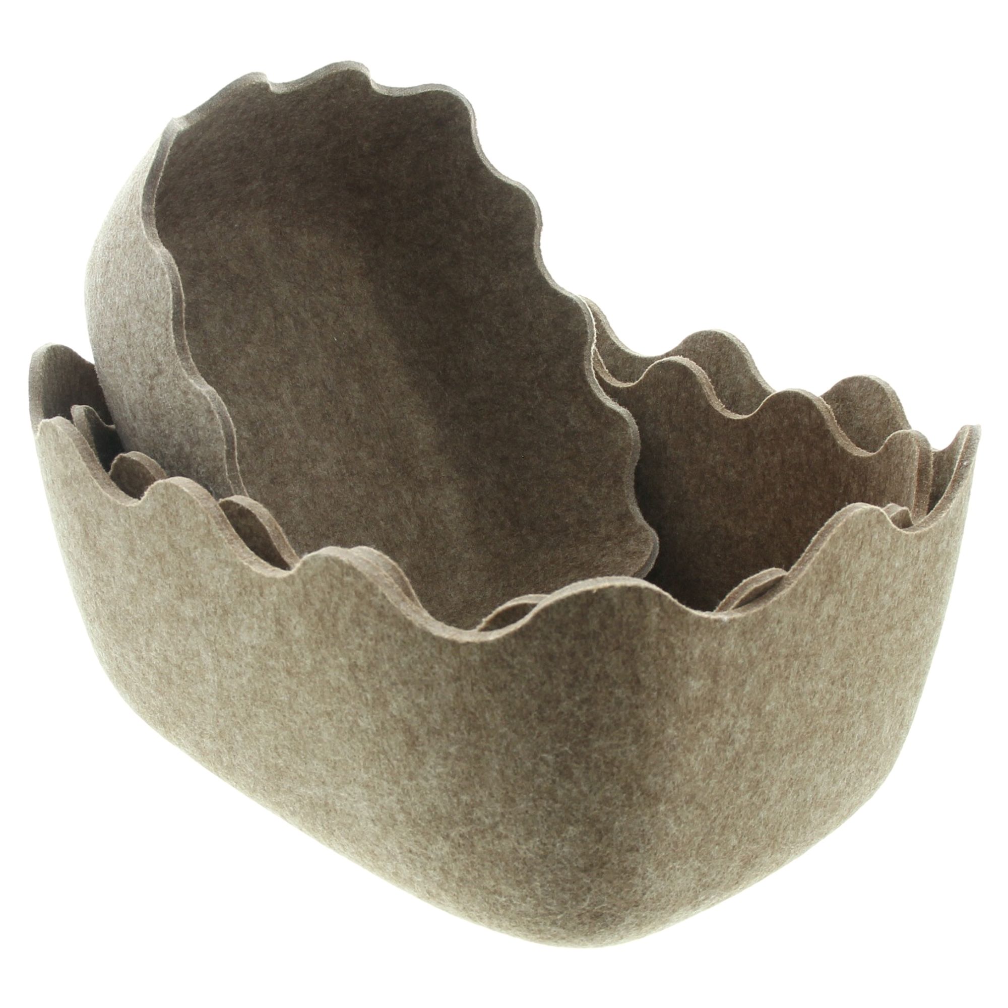Filz-Schale "Wellenrand", 3er Set  im Frank Flechtwaren Online Shop für Naturtöne kaufen
