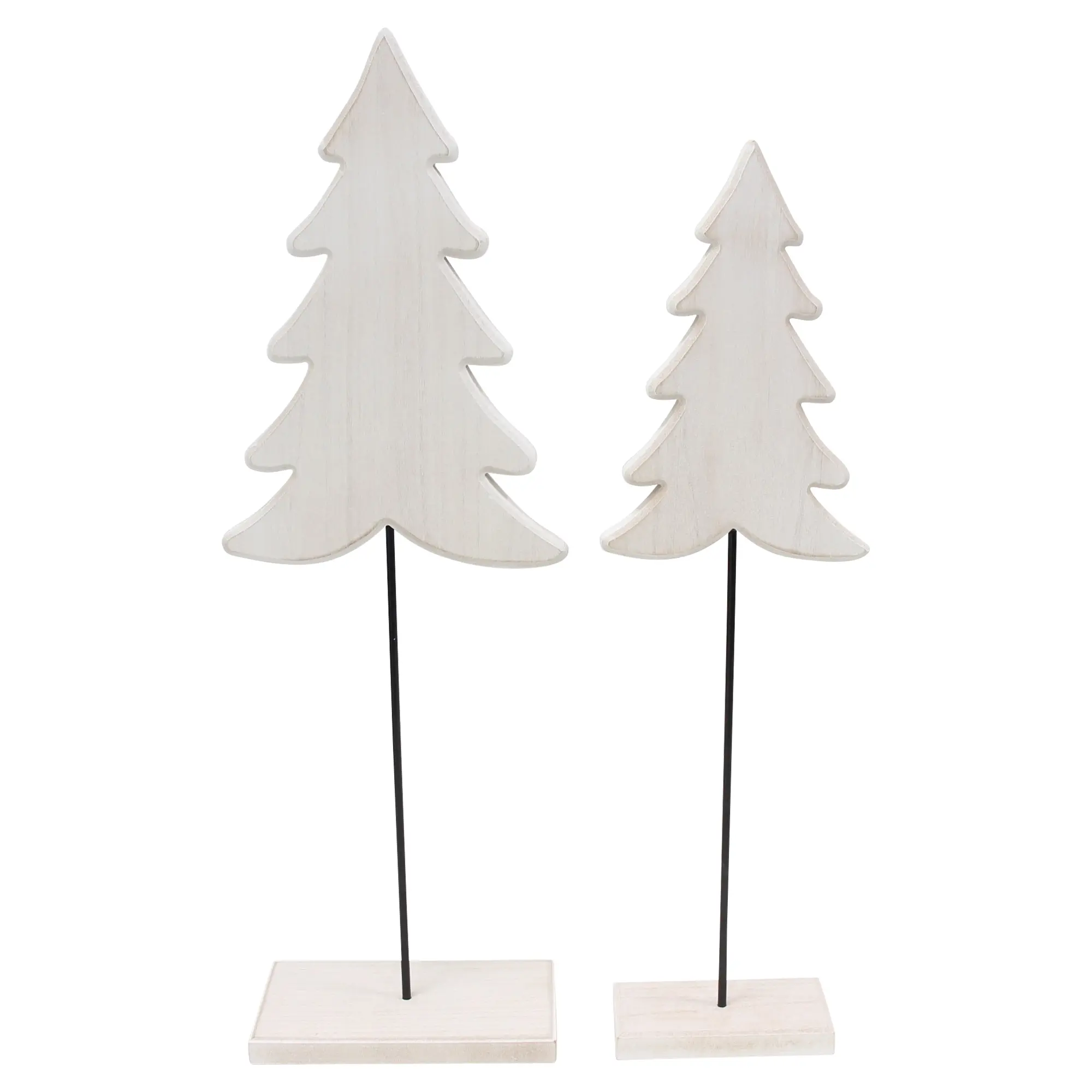 Holz-Tanne "White washed", 2er Set  im Frank Flechtwaren Online Shop für Tannenbäume kaufen