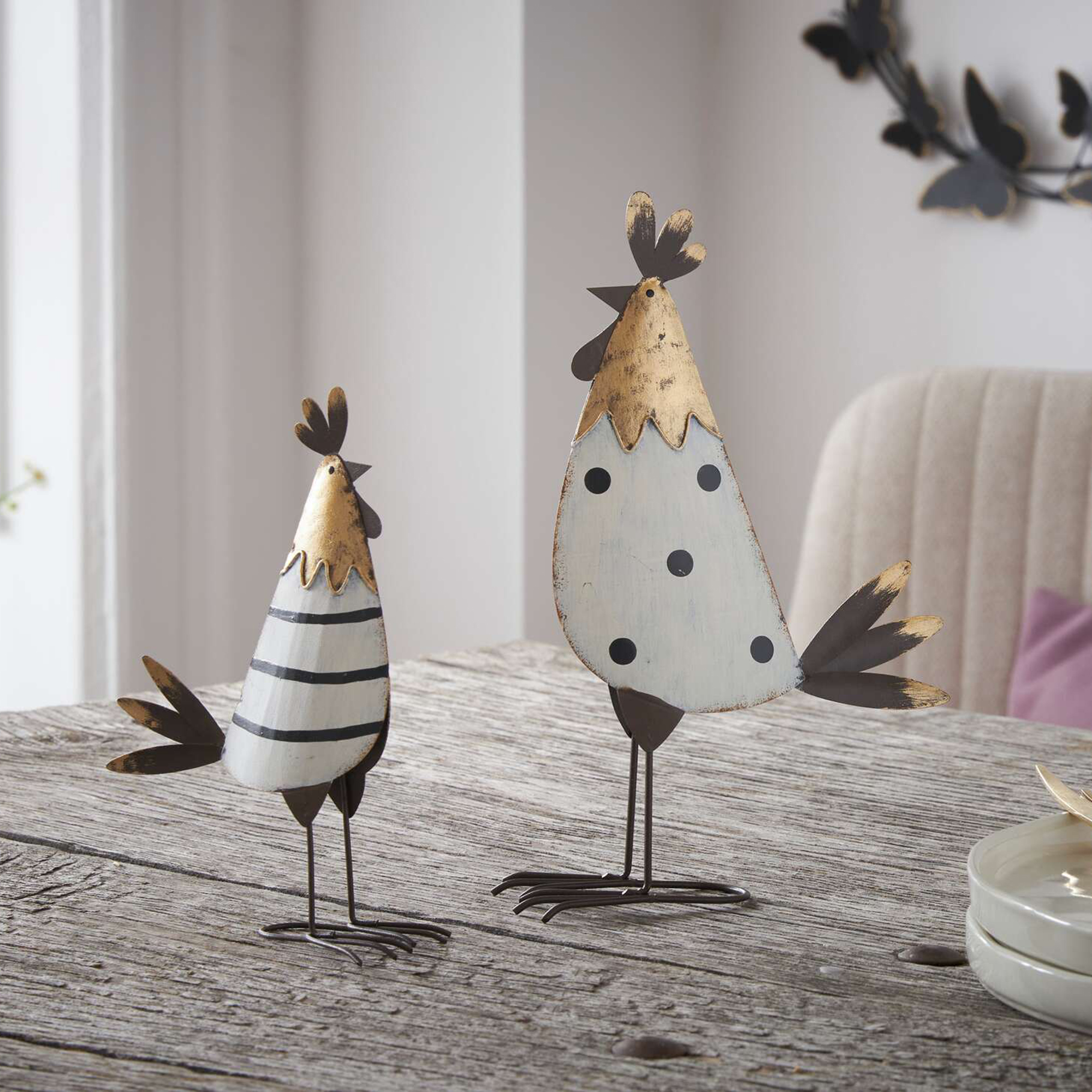 Figur "Hahn &amp; Huhn", 2er Set  im Frank Flechtwaren Online Shop kaufen