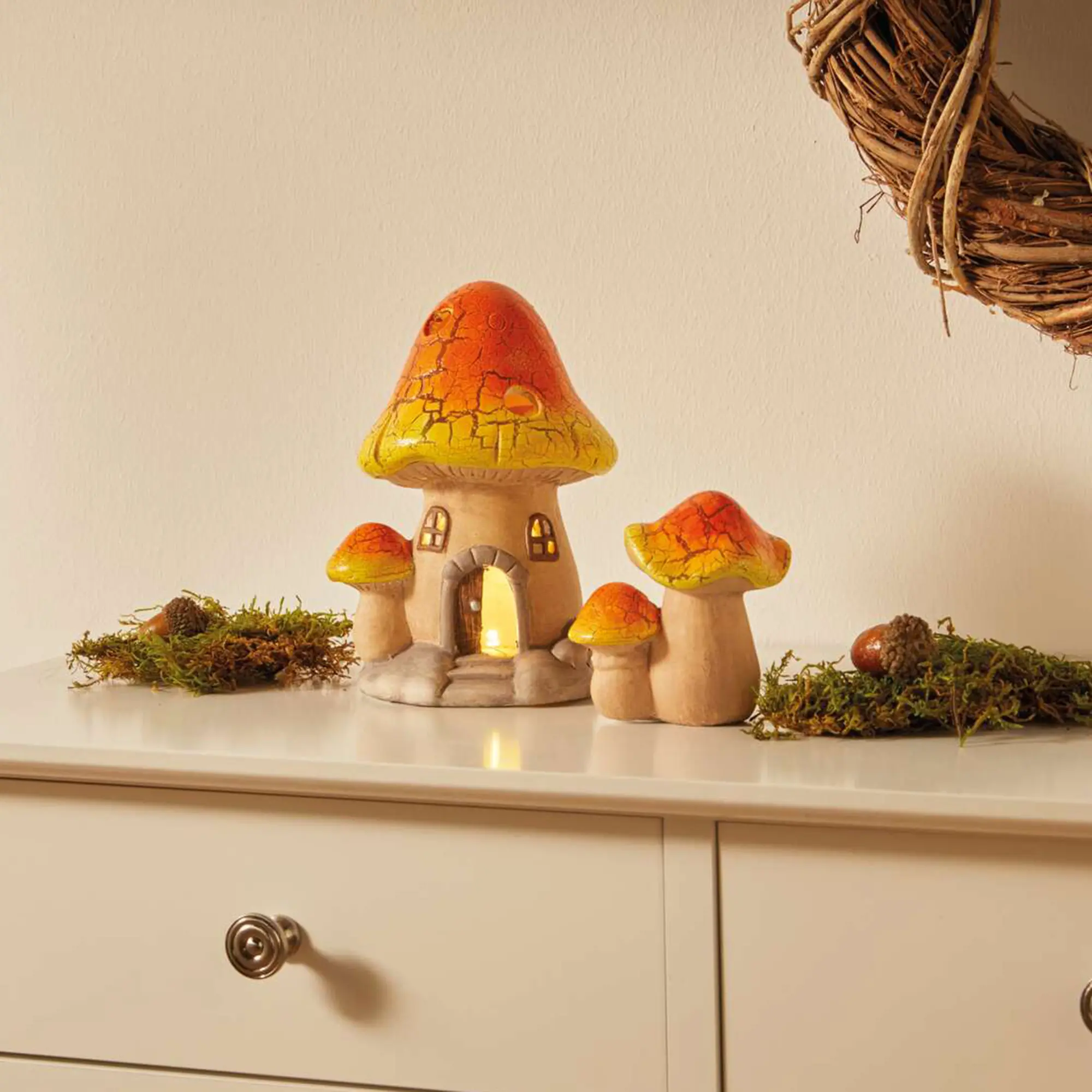 LED-Pilz "Haus", 2er Set  im Frank Flechtwaren Online Shop kaufen