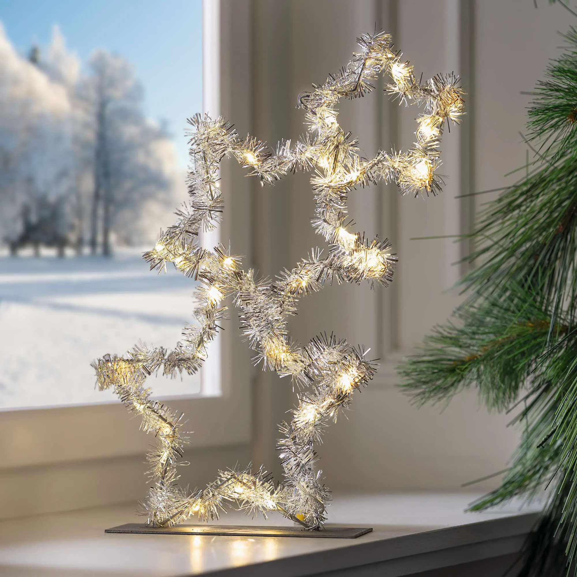 LED-Sterne "Silberglimmer"  im Frank Flechtwaren Online Shop kaufen