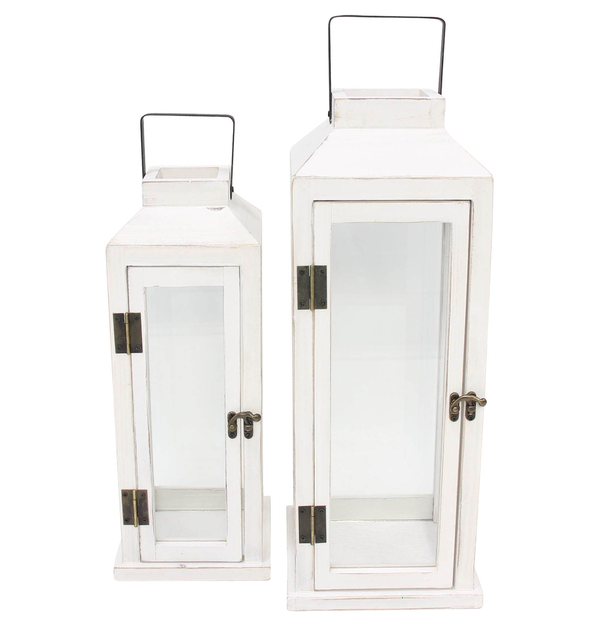 Laterne "White washed", 2er Set  im Frank Flechtwaren Online Shop für Laternen kaufen