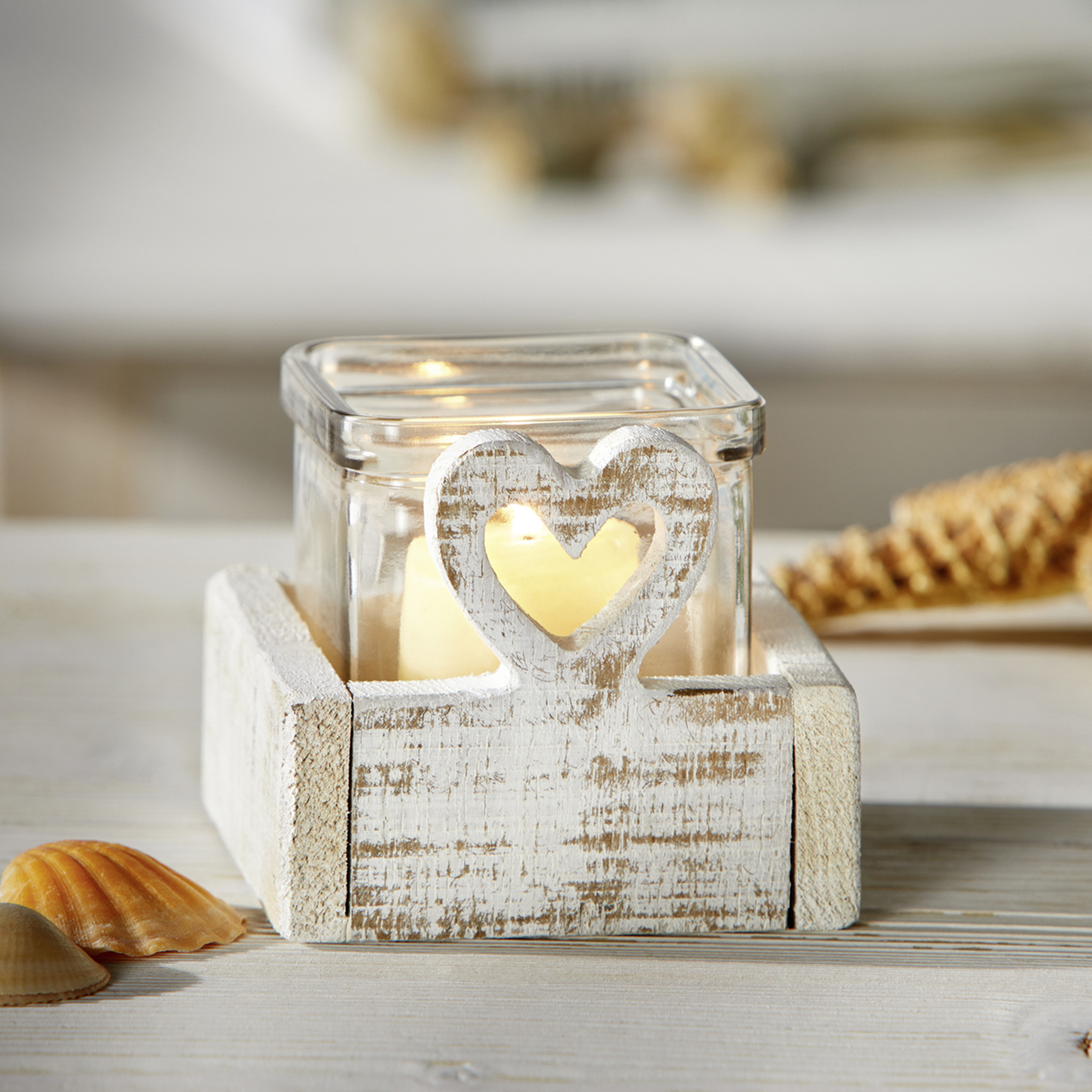 Windlicht "White Heart"  im Frank Flechtwaren Online Shop kaufen