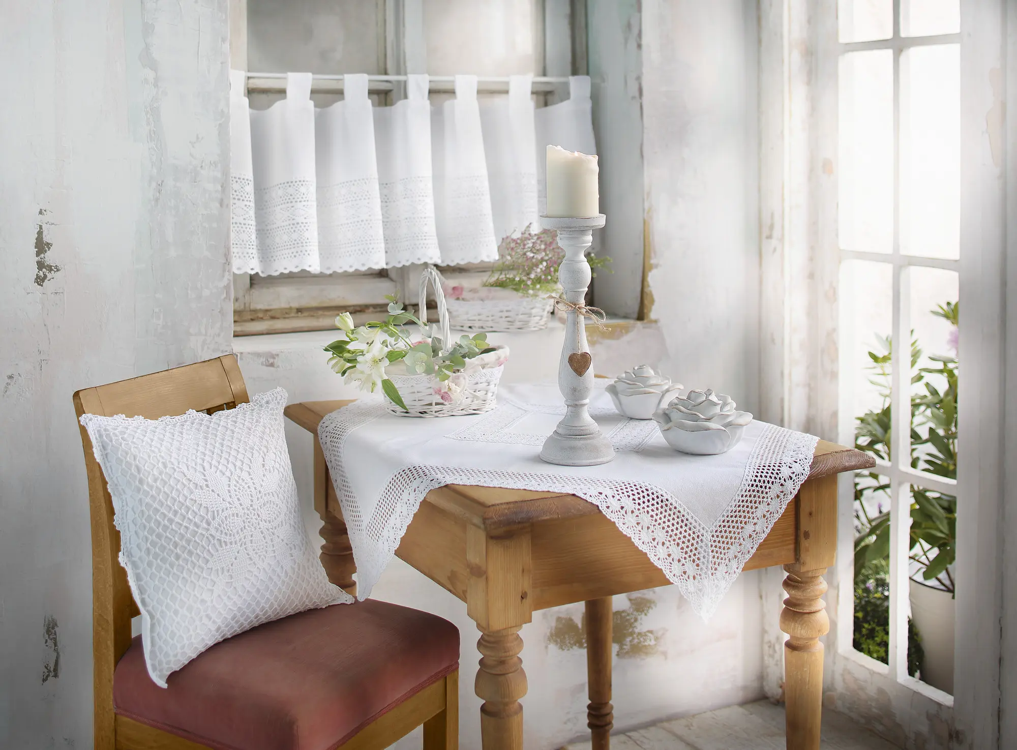 Fenstervorhang "Häkelzierde"  im Frank Flechtwaren Online Shop für Fenstervorhänge kaufen