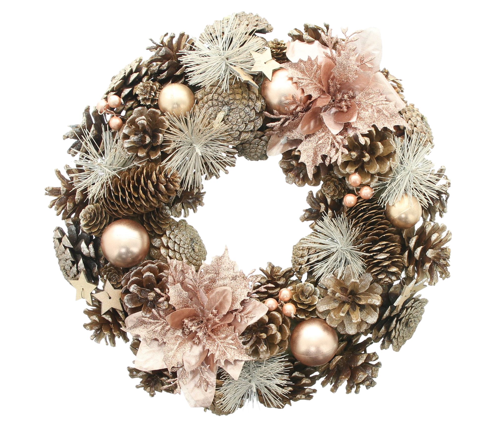 Weihnachtskranz "Rosé"  im Frank Flechtwaren Online Shop für Weihnachtliche Kränze kaufen
