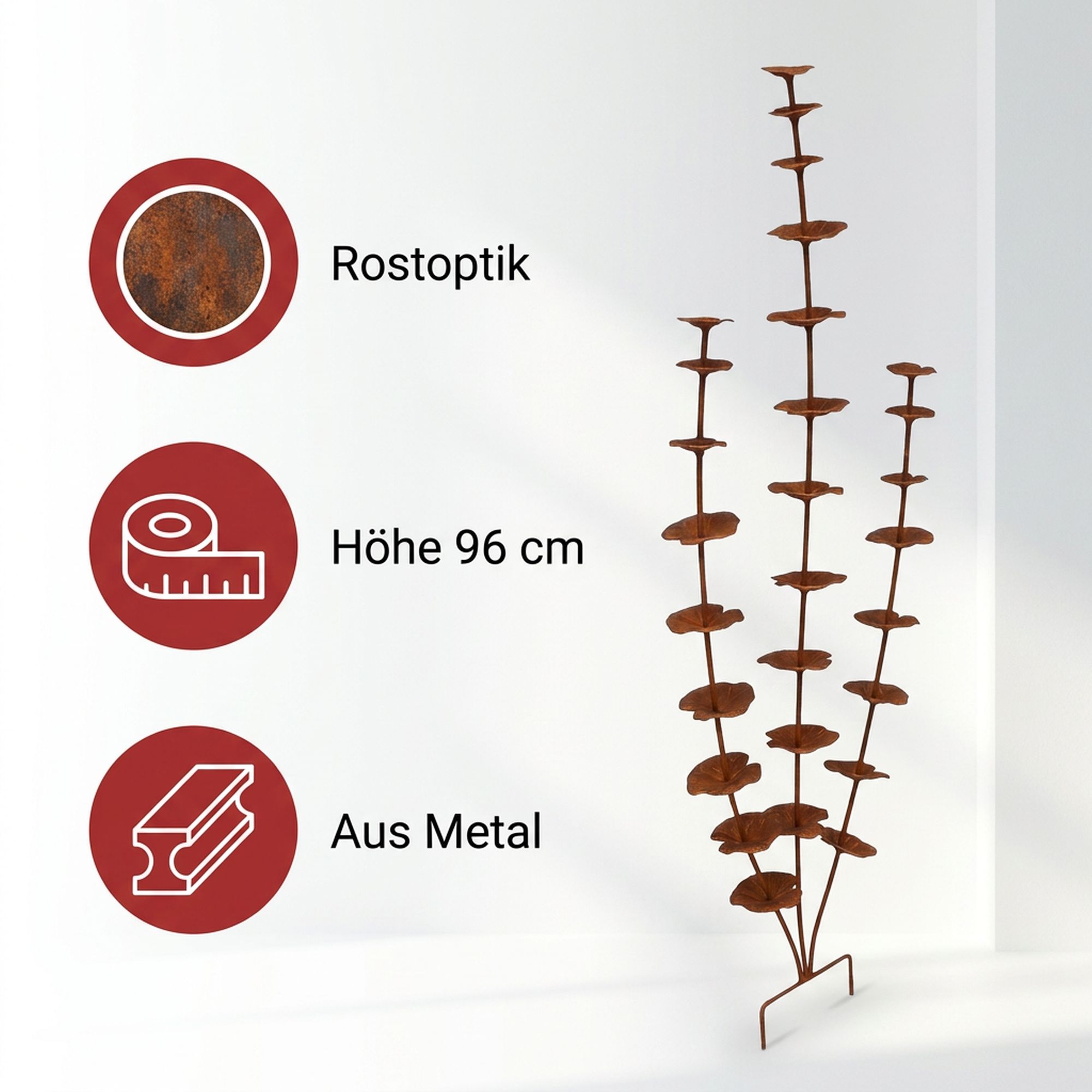 Gartenstecker "Blütenstauden"  im Frank Flechtwaren Online Shop für Rostdeko für Ihren Garten kaufen