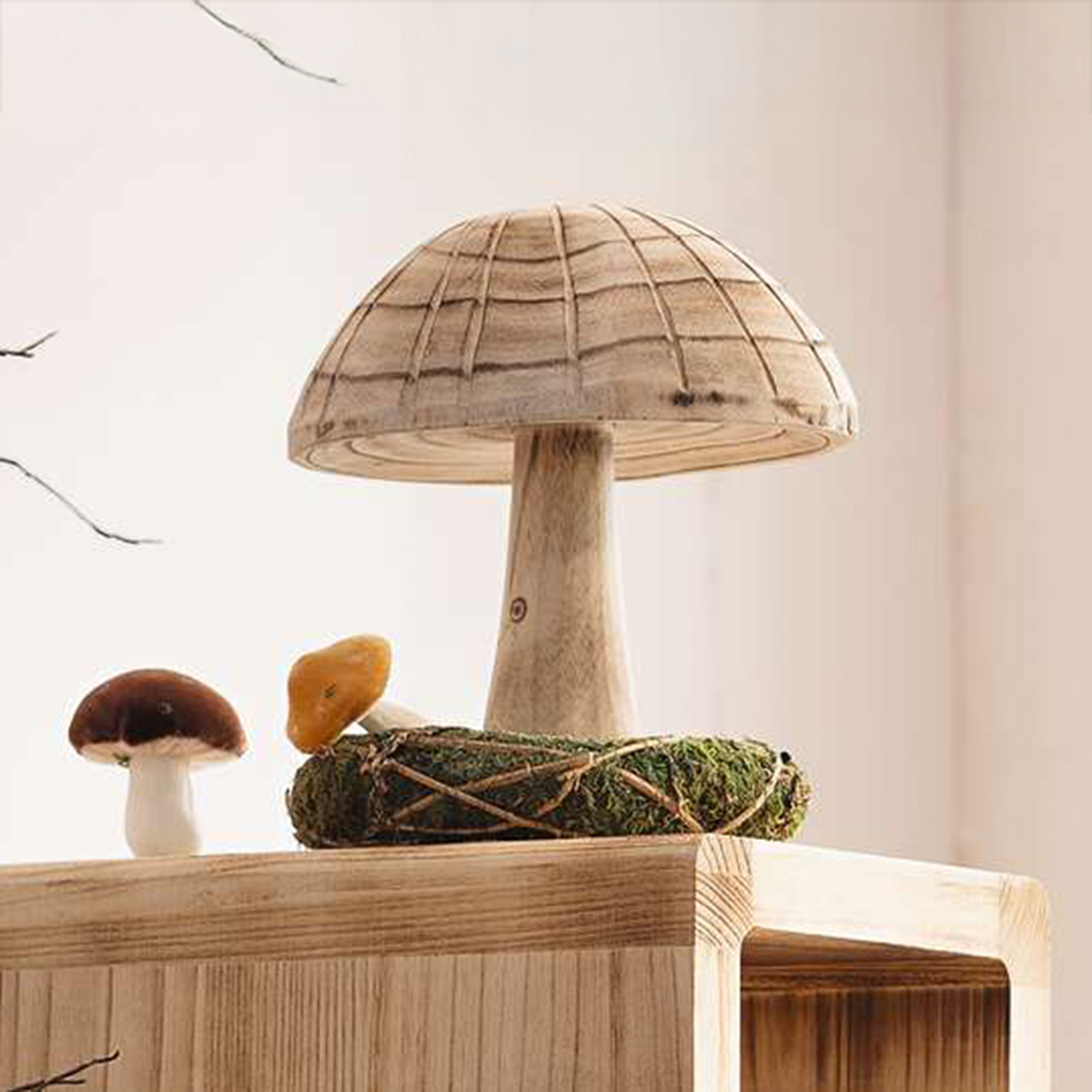 Holzdeko "Mushroom"  im Frank Flechtwaren Online Shop kaufen