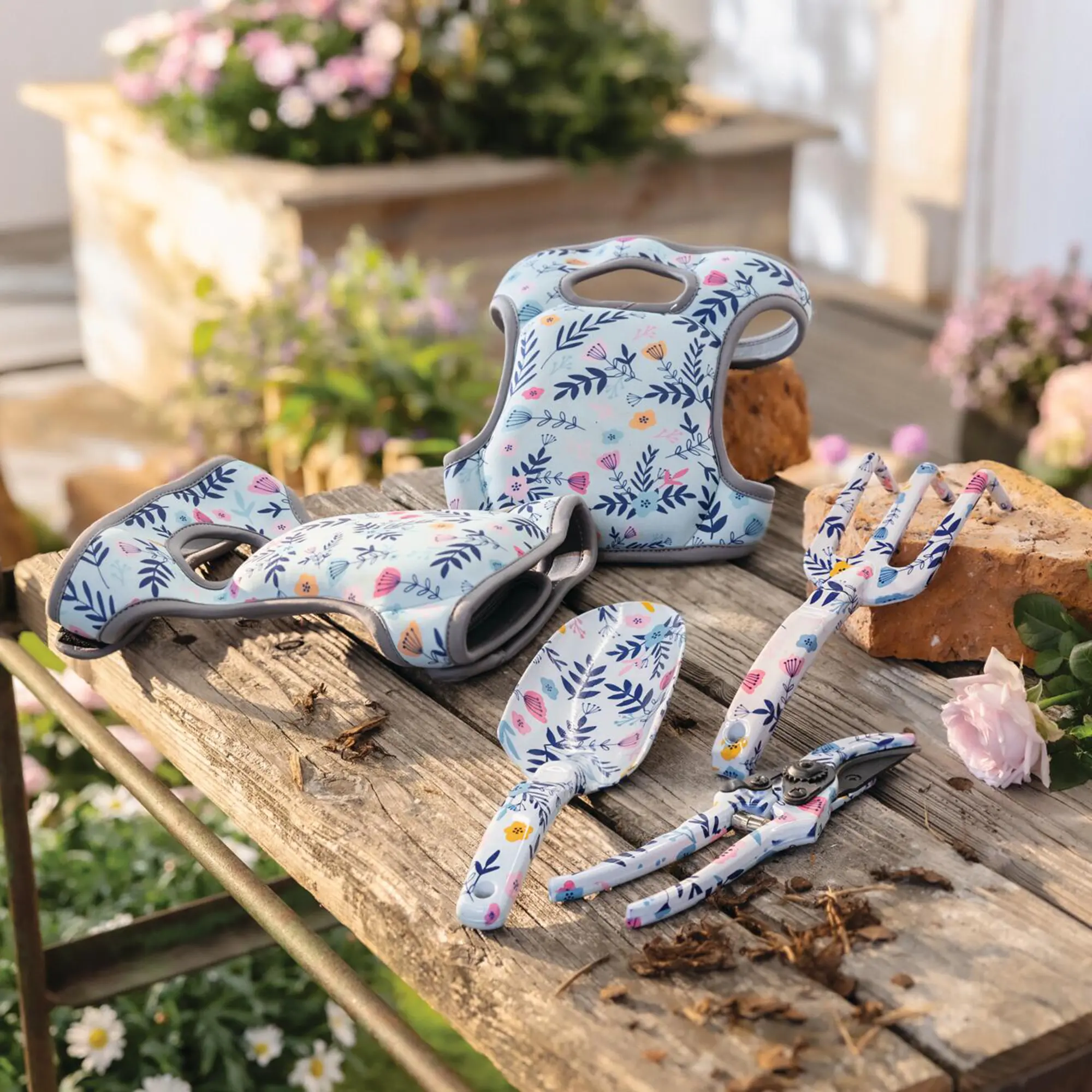 Knieschoner "Floral", 2er Set  im Frank Flechtwaren Online Shop für Ab ins Beet kaufen