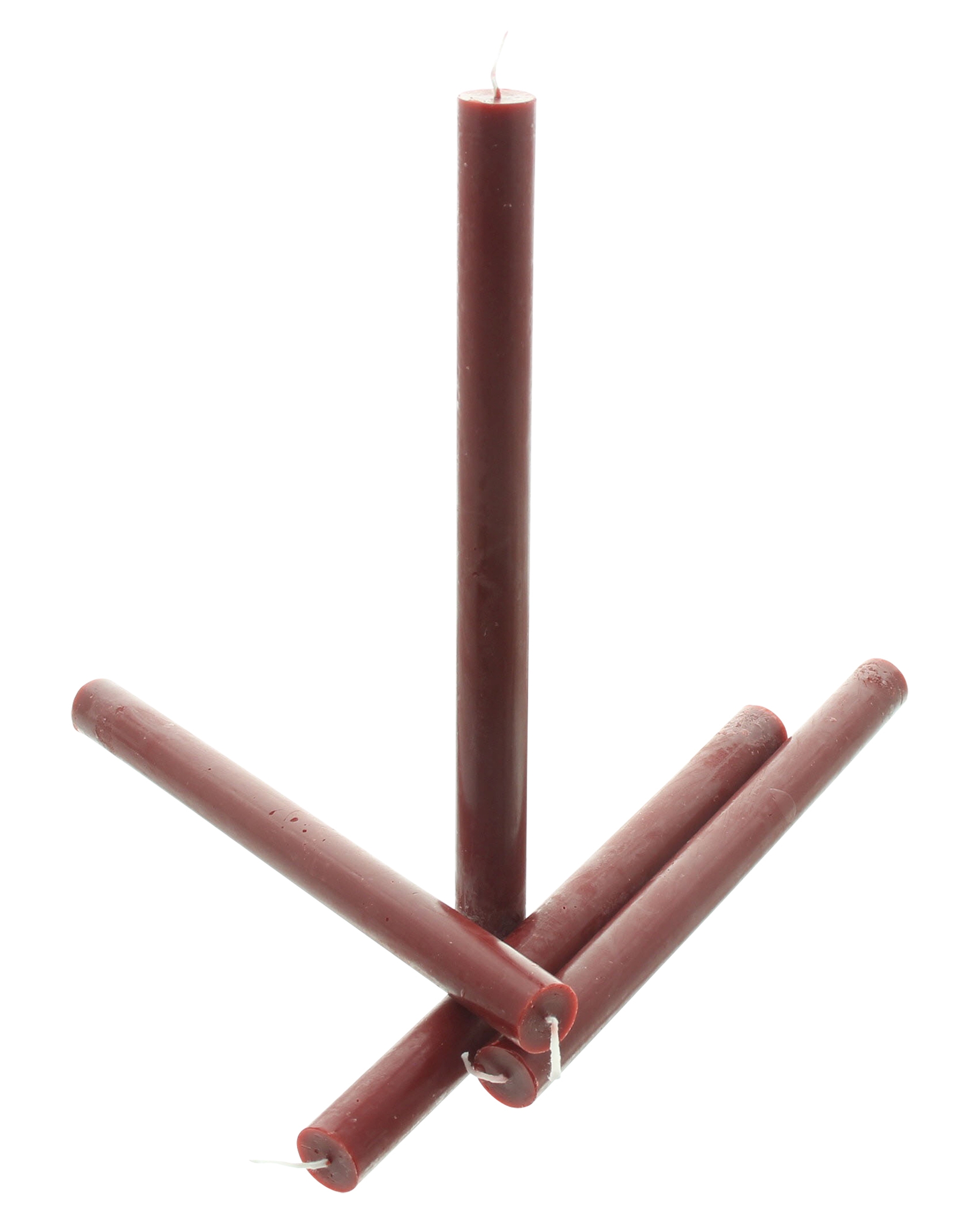Stabkerze "Burgund", 4er Set  im Frank Flechtwaren Online Shop für Kerzen &amp; LED-Kerzen kaufen