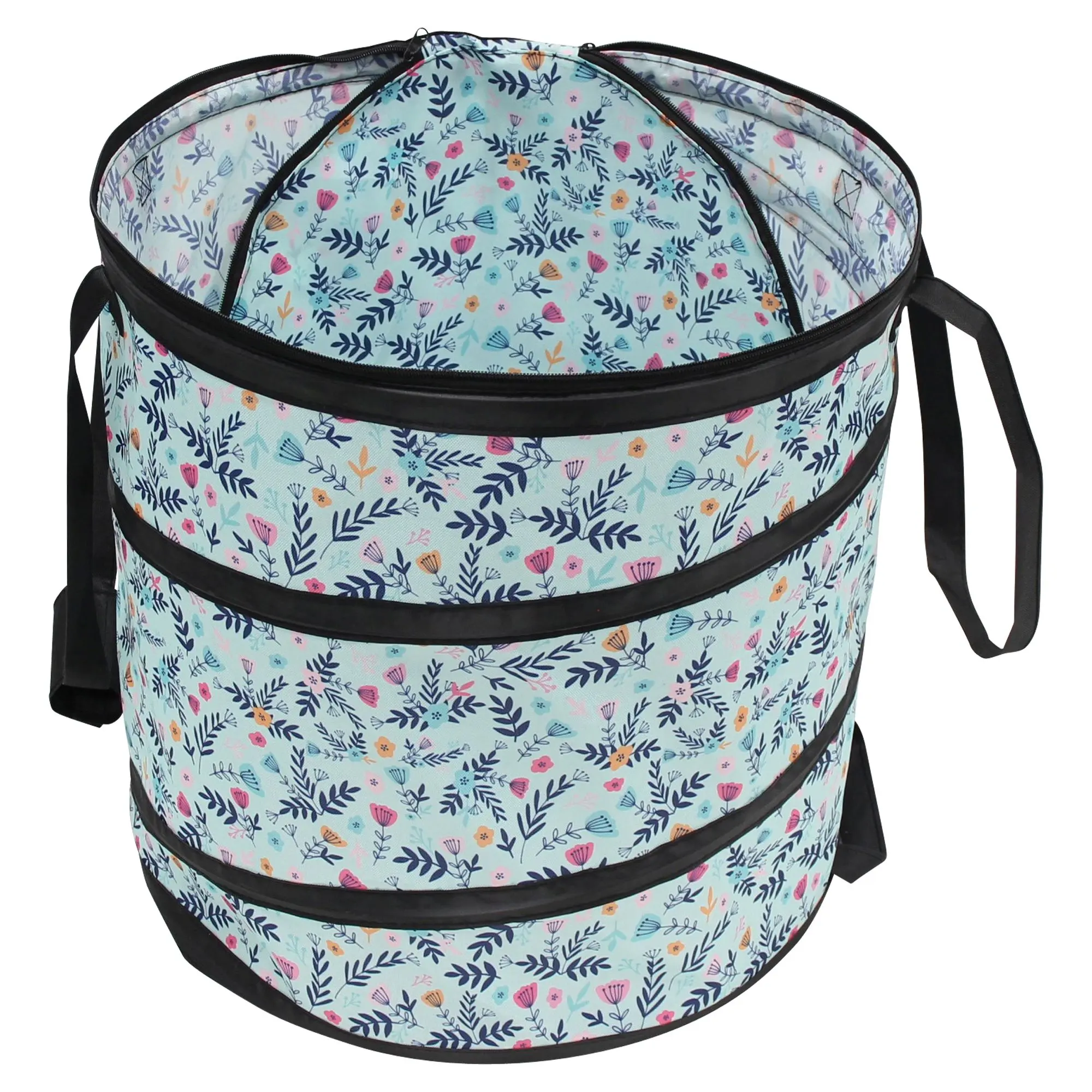 Pop-up-Laubsammler "Floral"  im Frank Flechtwaren Online Shop für Ab ins Beet kaufen