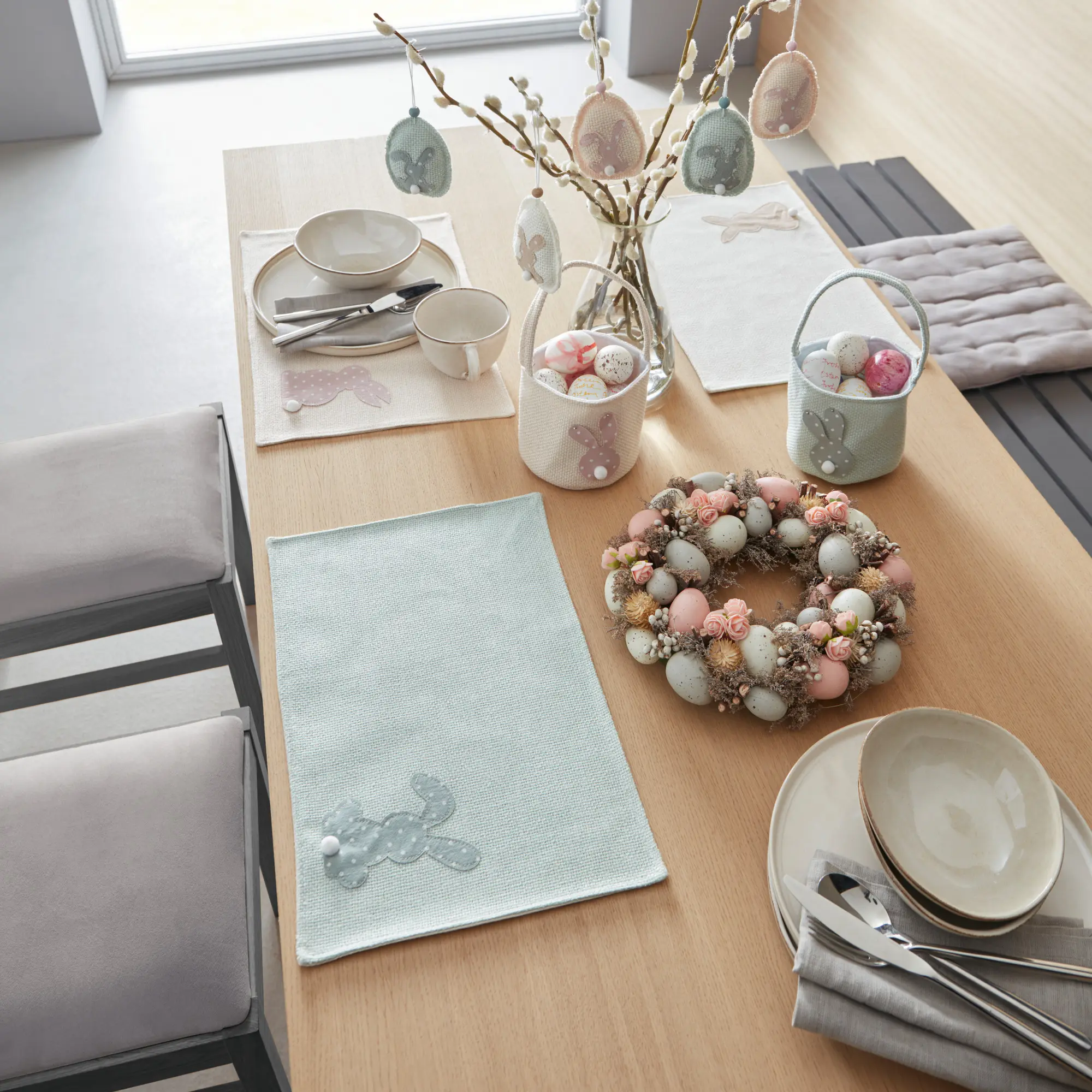 Platzmatte "Pastellhäschen", 3er Set  im Frank Flechtwaren Online Shop kaufen