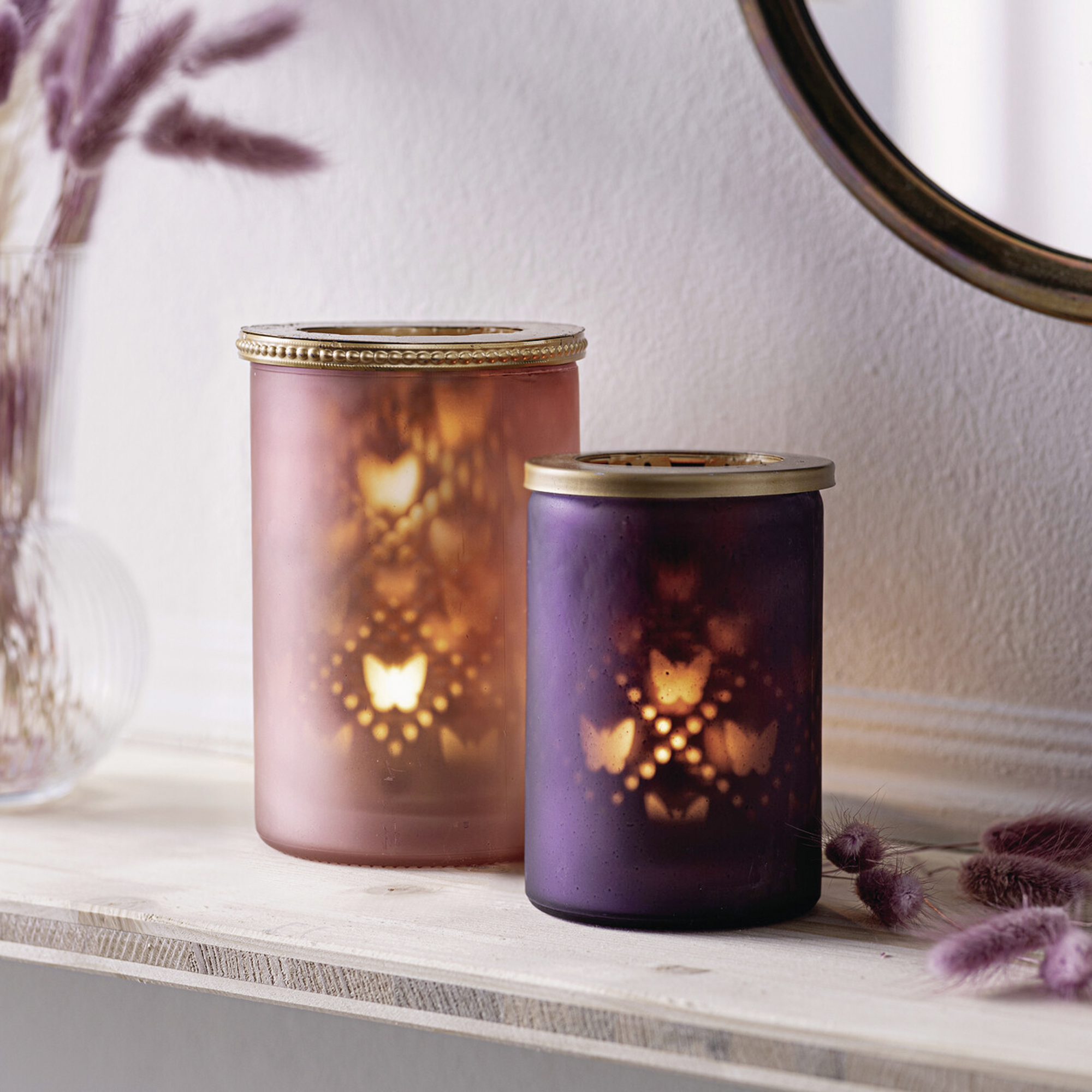 Teelichthalter "Schmetterling", 2er Set  im Frank Flechtwaren Online Shop kaufen