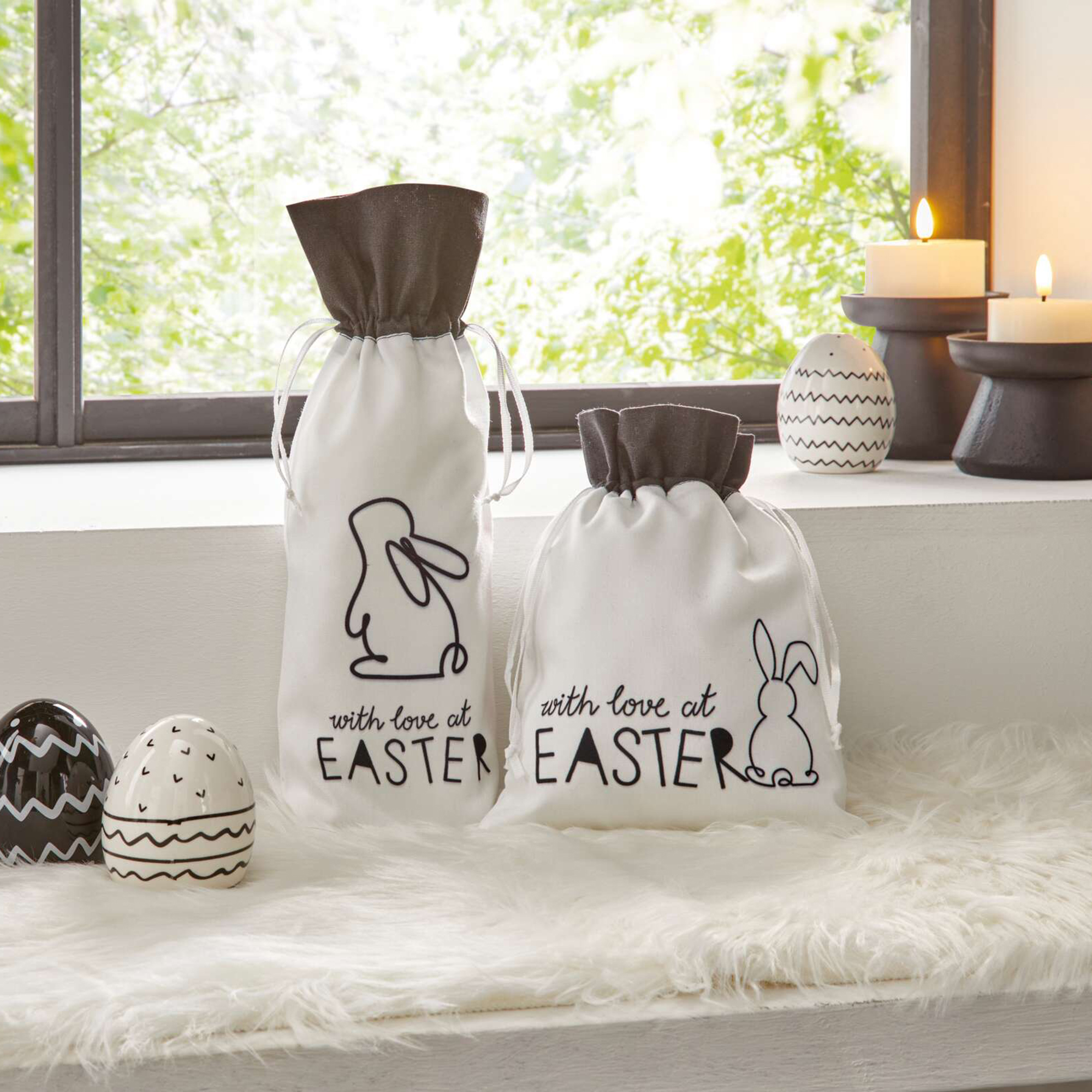 Geschenkbeutel "Lovely Easter", 2er Set  im Frank Flechtwaren Online Shop kaufen