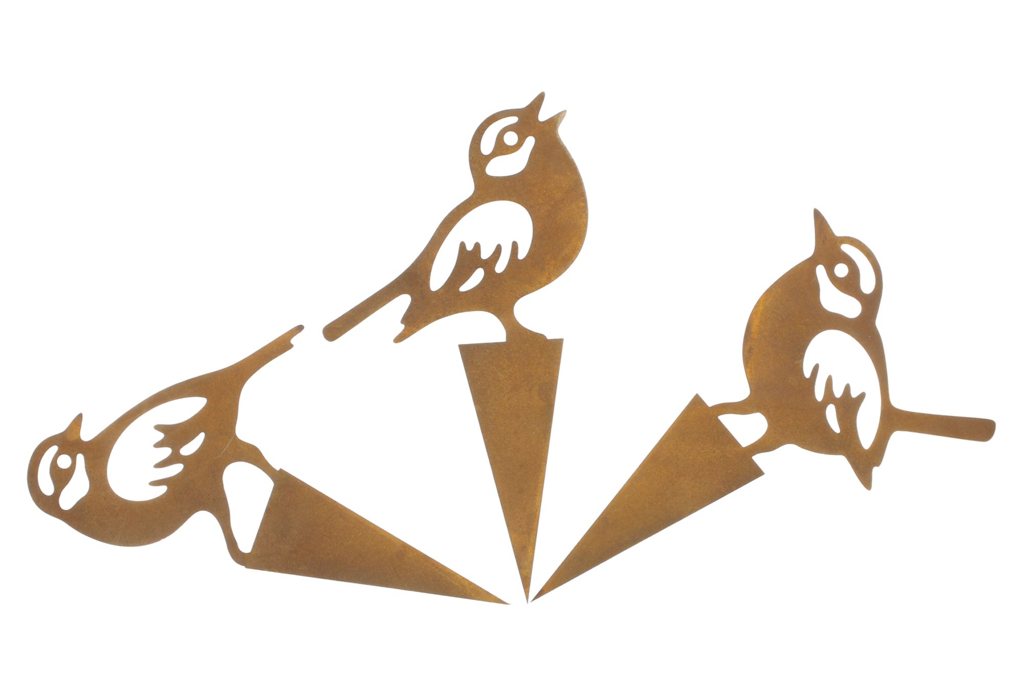 Stecker "Vogel", 3er Set  im Frank Flechtwaren Online Shop für Gartenstecker kaufen