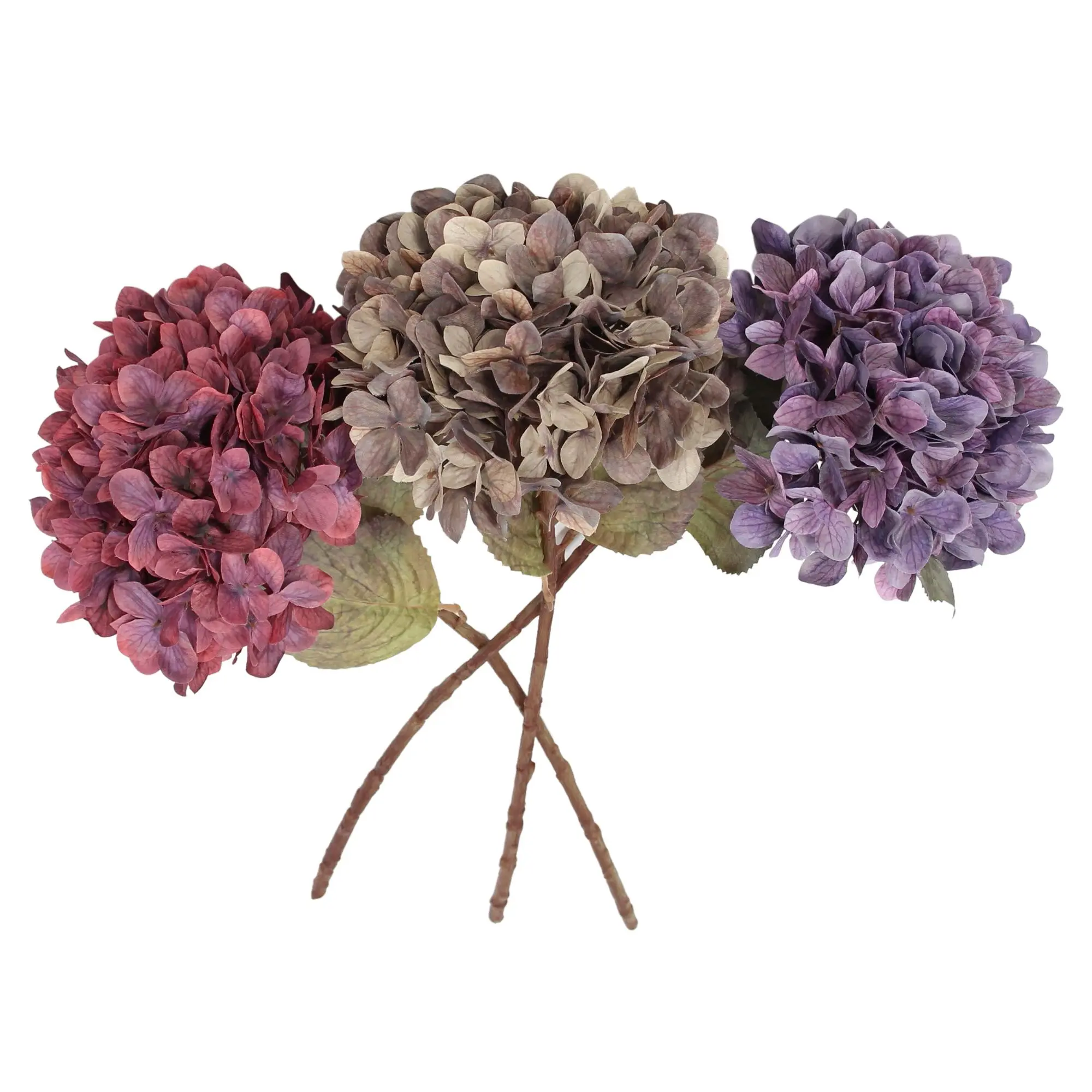 Kunstblume "Hortensien", 3er Set  im Frank Flechtwaren Online Shop für Nostalgischer Herbstgarten kaufen