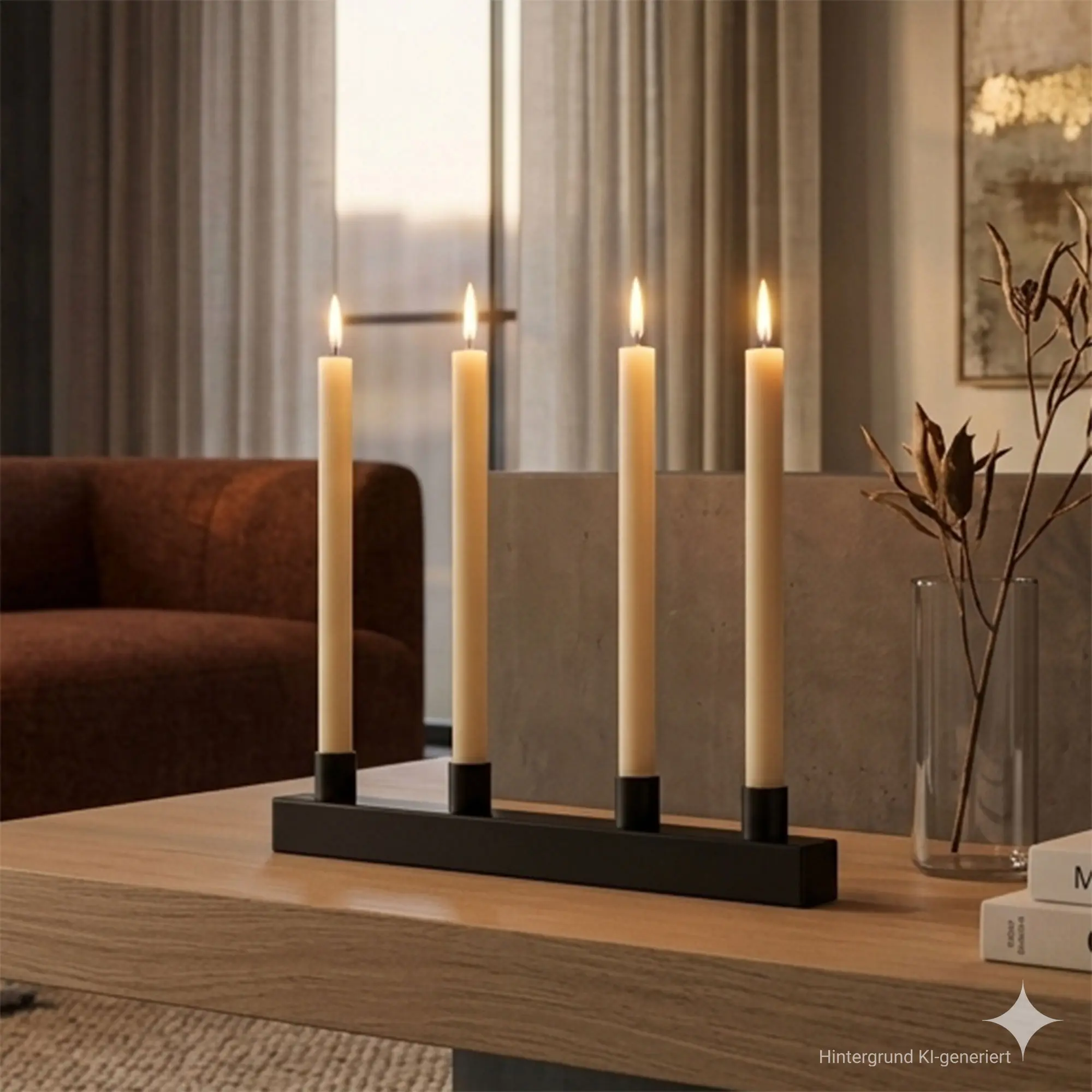 Stabkerze "Pastellbeige", 4er Set  im Frank Flechtwaren Online Shop kaufen