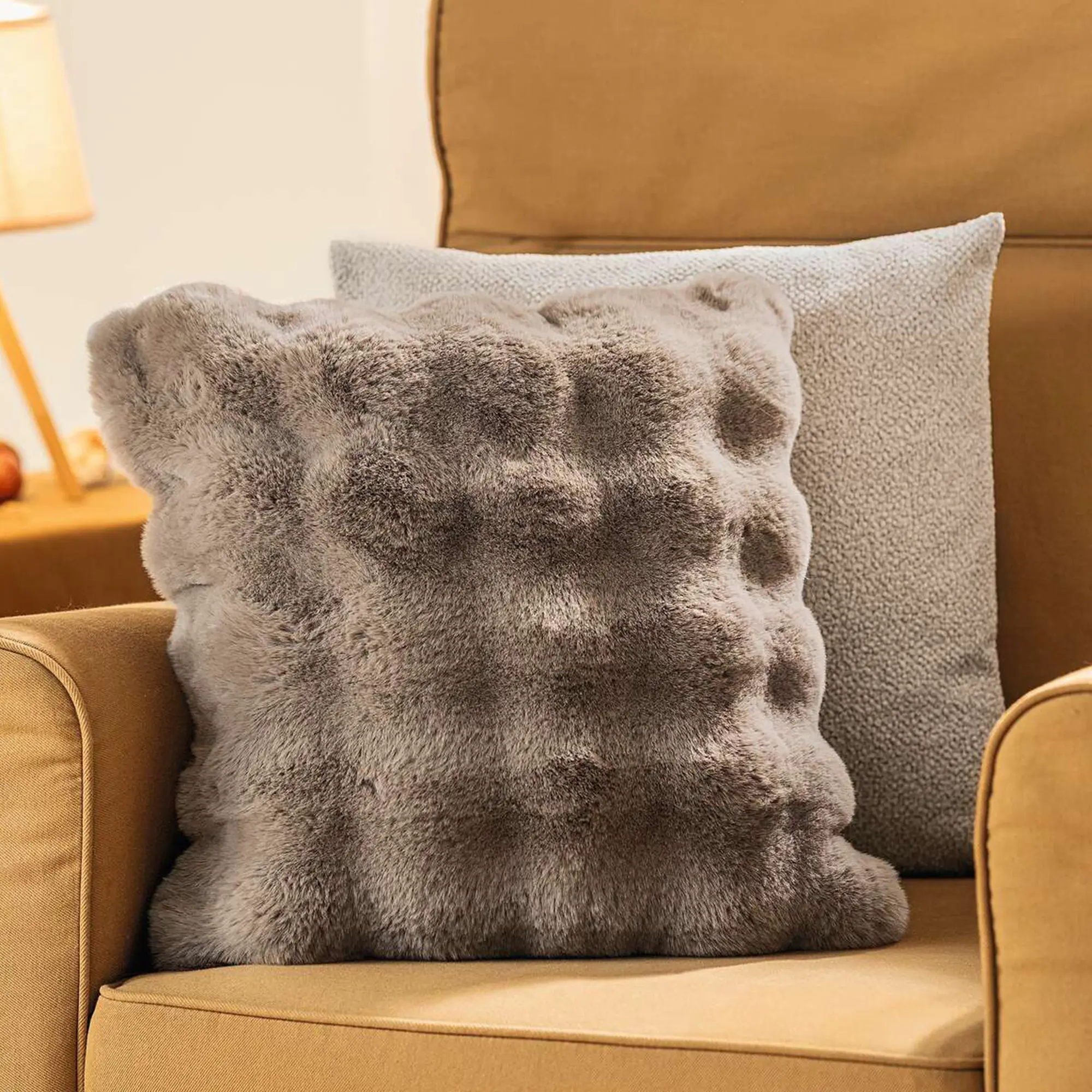 Kissenhülle "Bubbles", taupe  im Frank Flechtwaren Online Shop kaufen