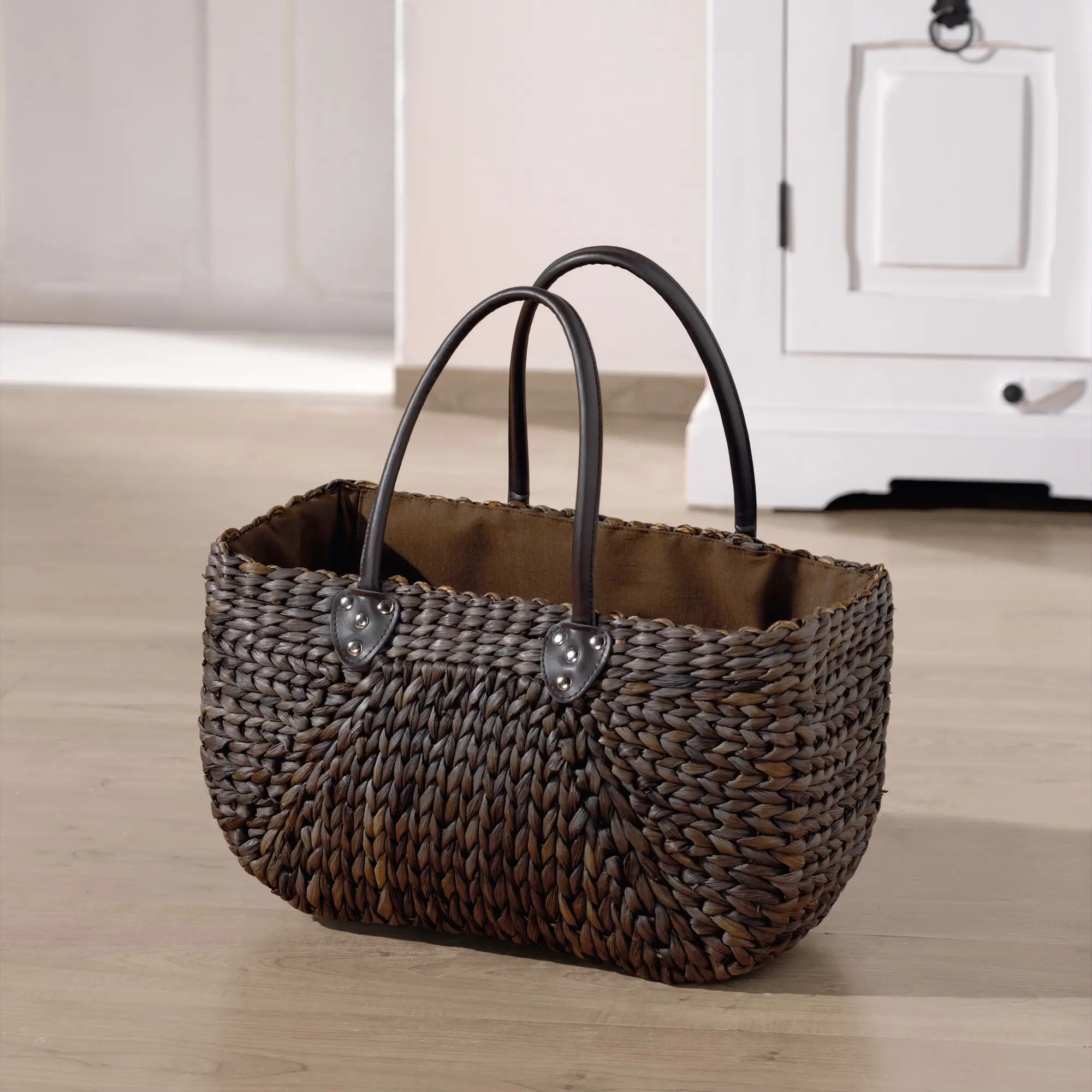 Maisstrohtasche, mokka  im Frank Flechtwaren Online Shop kaufen