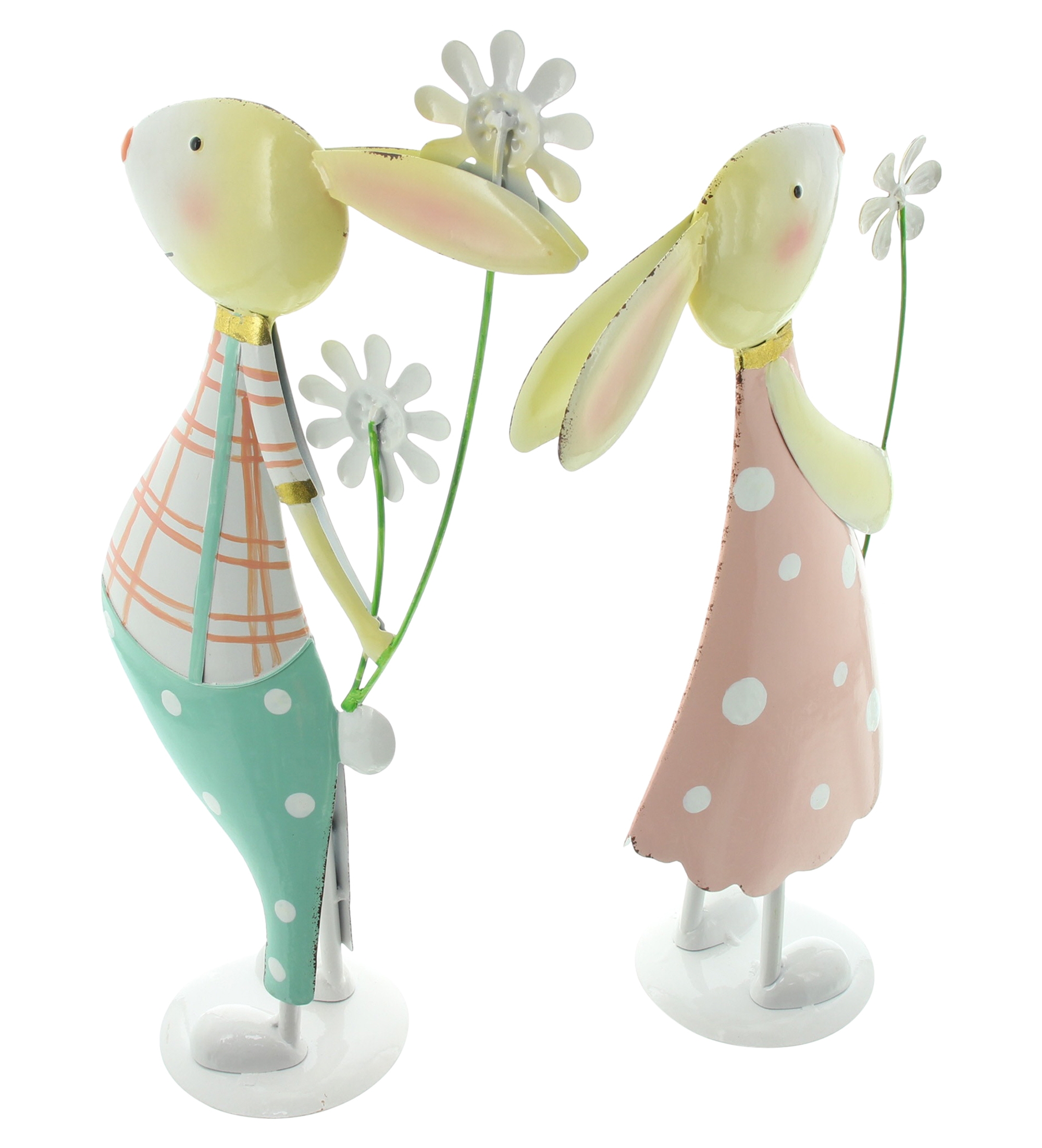 Figur "Verliebte Hasen", 2er Set  im Frank Flechtwaren Online Shop für Bunte Osterzeit kaufen