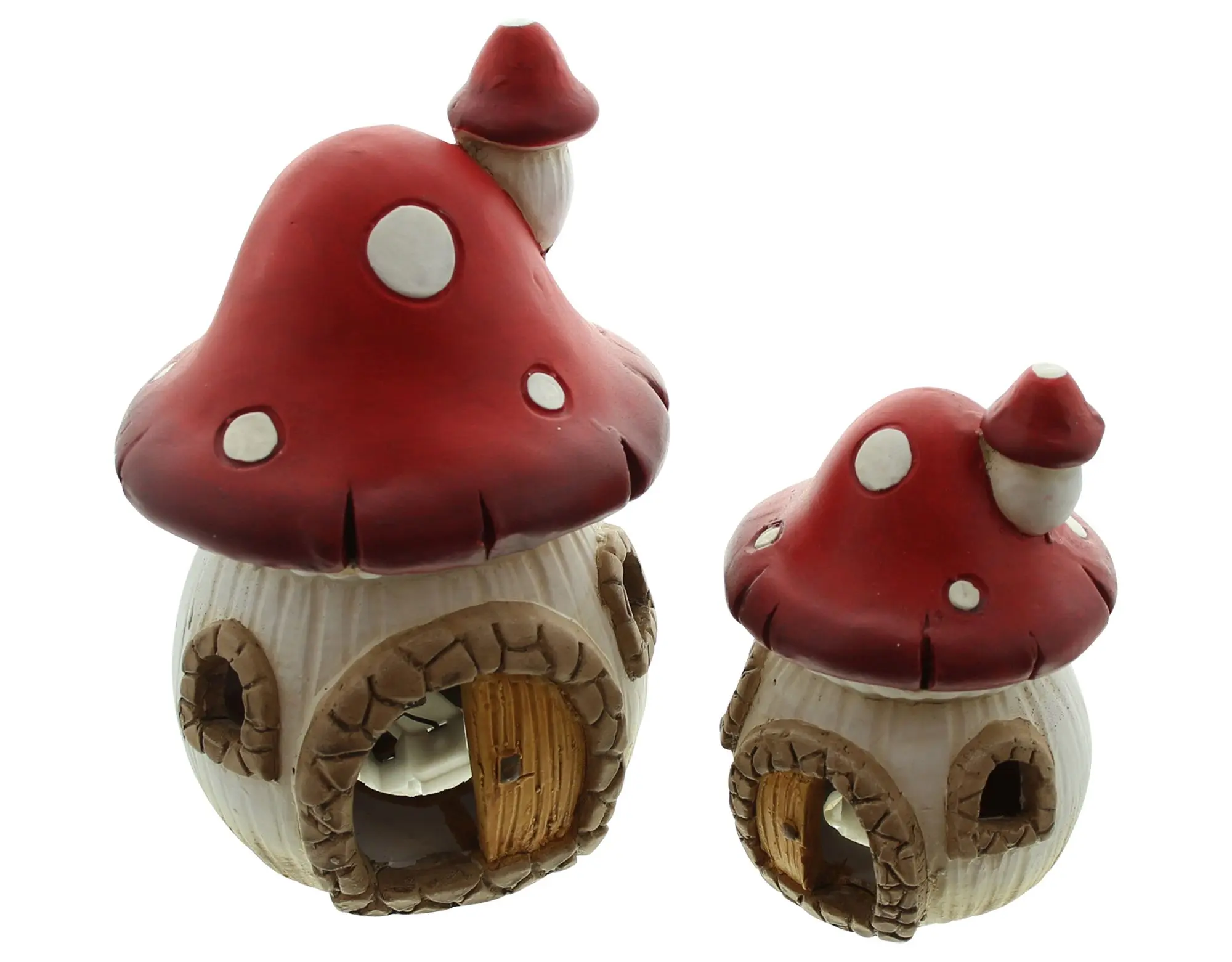 LED-Haus "Pilz", 2er Set  im Frank Flechtwaren Online Shop für Dekofiguren kaufen