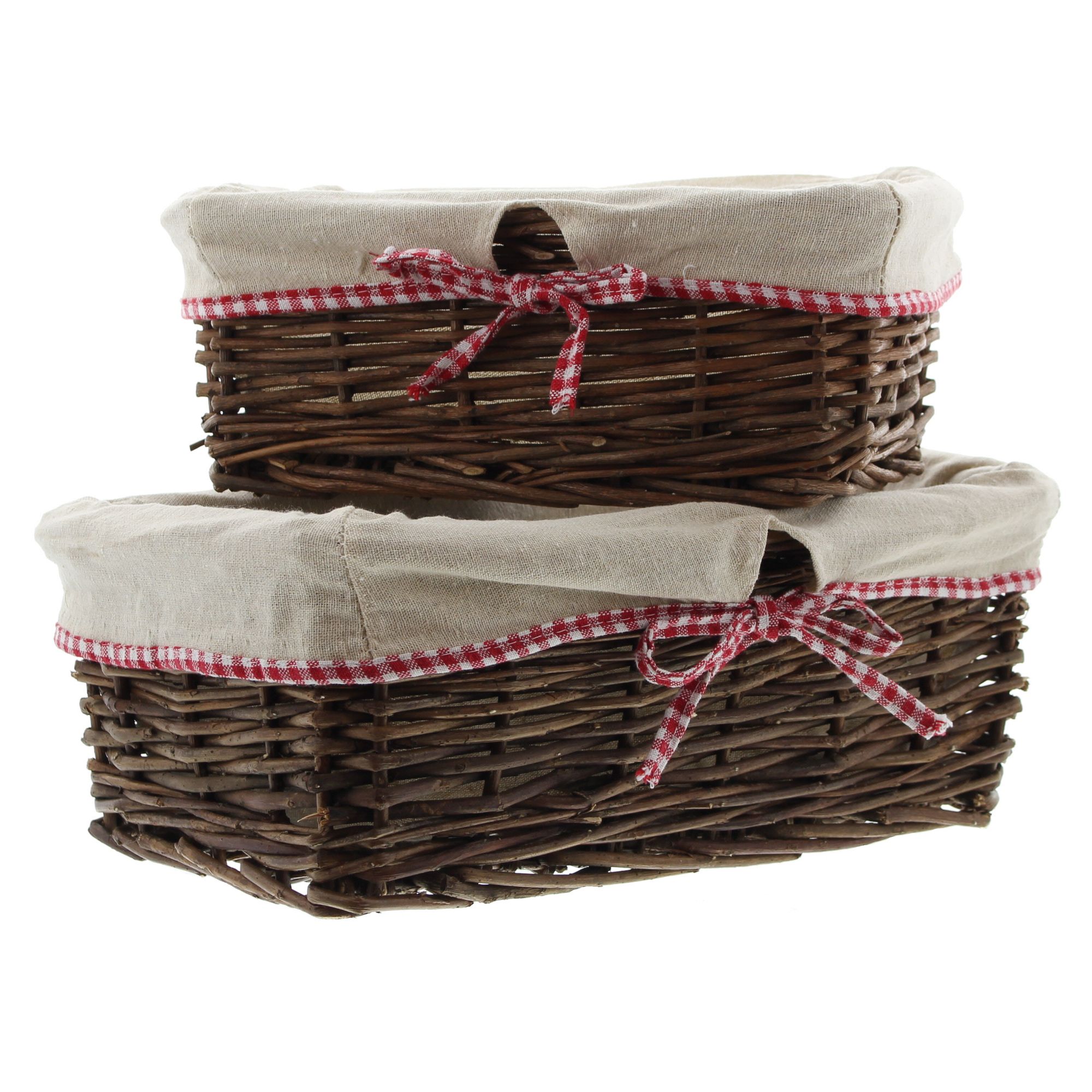 Füllkorb "Karoschleife", 2er Set im Frank Flechtwaren Online Shop für Herbst kaufen Füllkorb "Karoschleife", 2er Set im Frank Flechtwaren Online Shop für Herbst kaufen