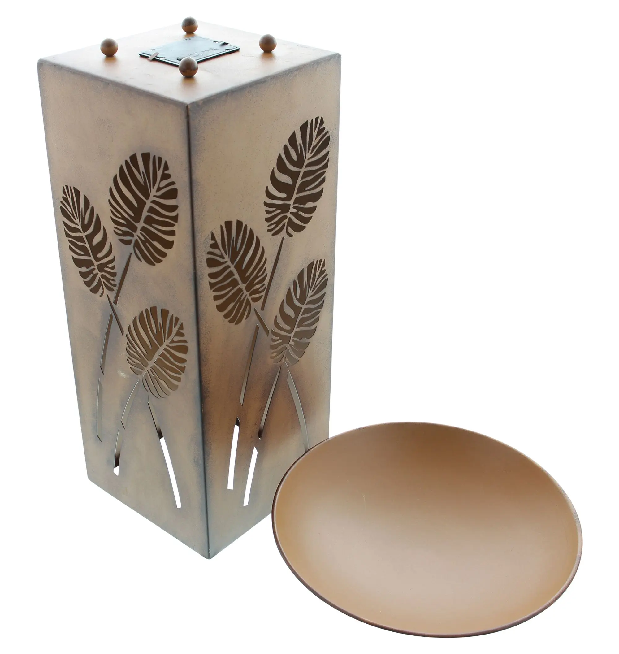 LED-Säule "Blätter", 2tlg.  im Frank Flechtwaren Online Shop für Gartenbeleuchtung kaufen