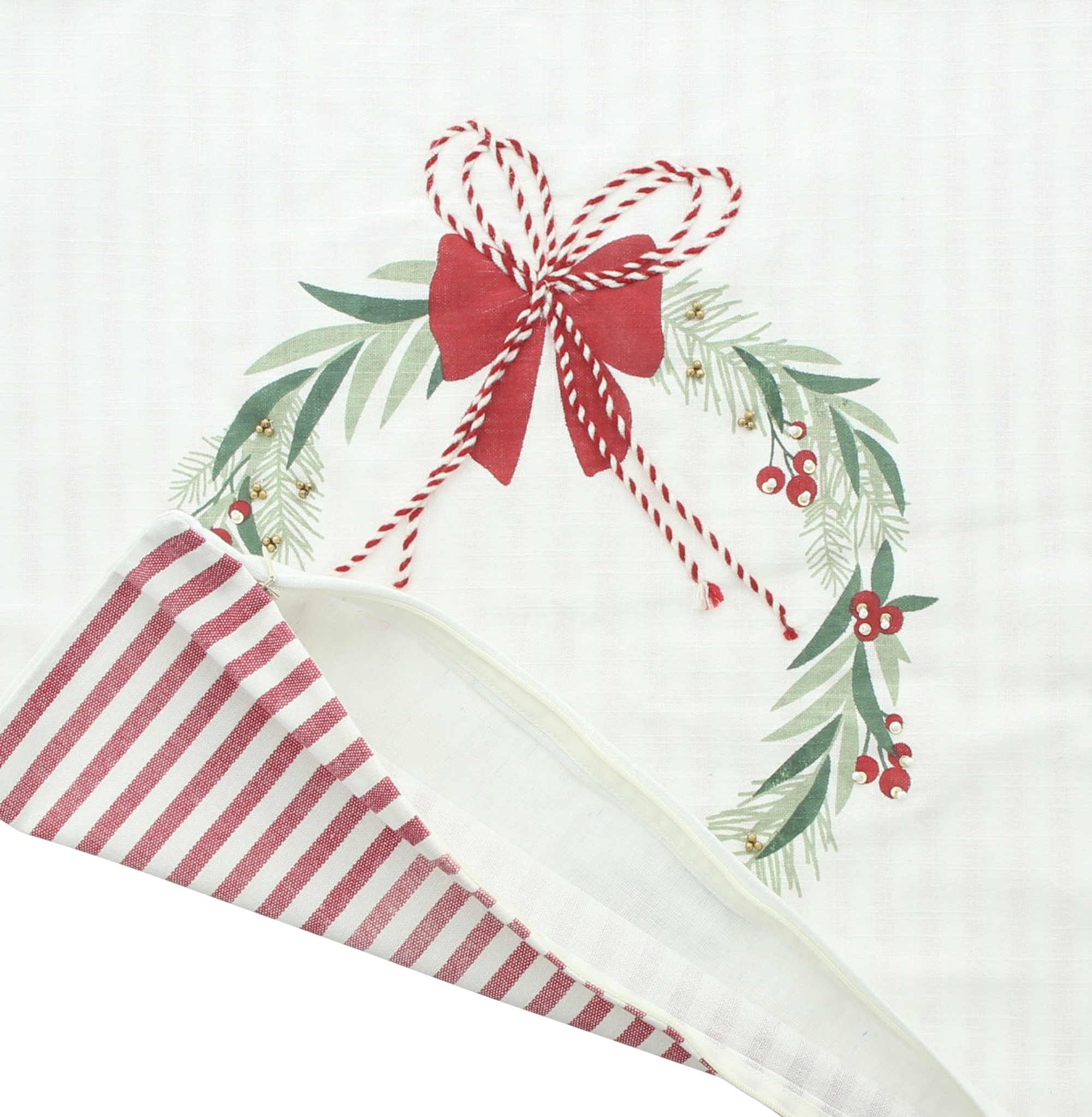 Kissenhülle "Schleifchenkranz"  im Frank Flechtwaren Online Shop für Kissen &amp; Kissenhüllen kaufen