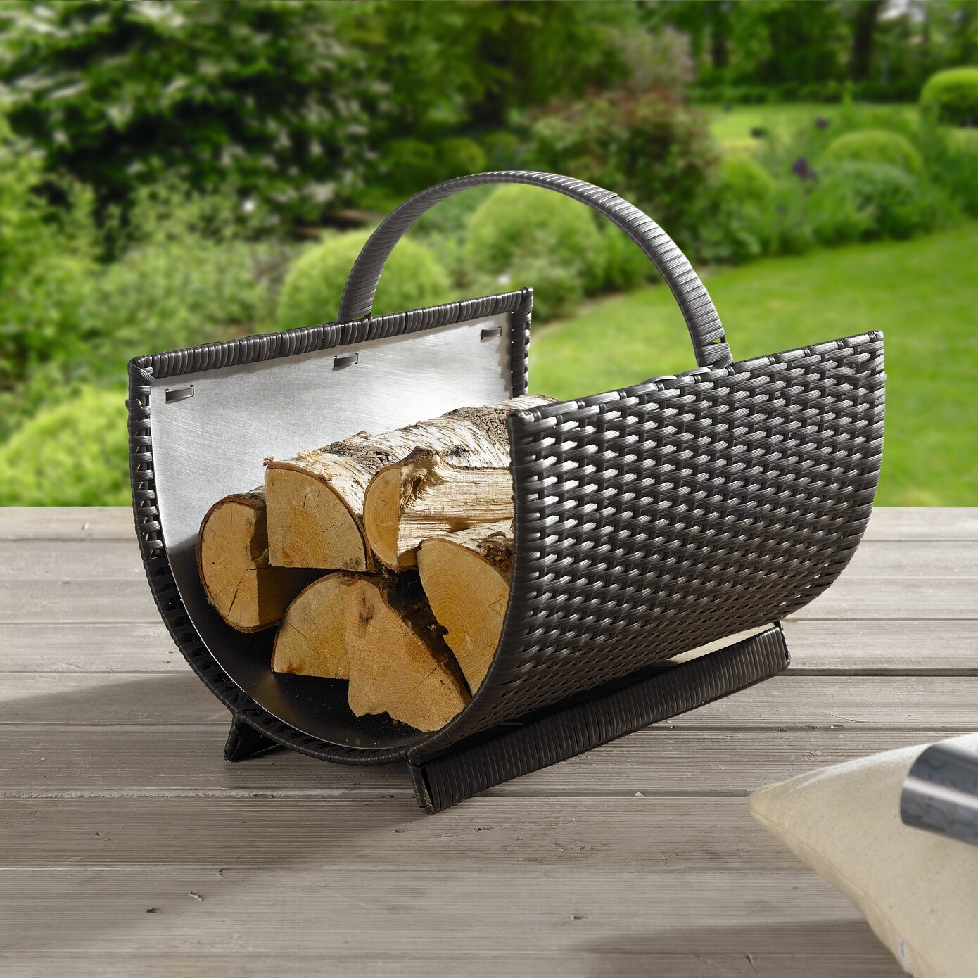 Kaminholzkorb "Polyrattan"  im Frank Flechtwaren Online Shop kaufen