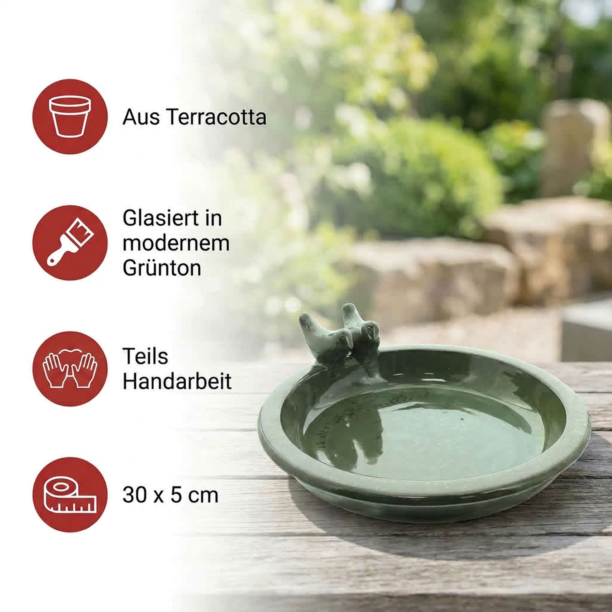 Vogeltränke "Olive Garden"  im Frank Flechtwaren Online Shop für Vogelhäuser &amp; Vogeltränken kaufen
