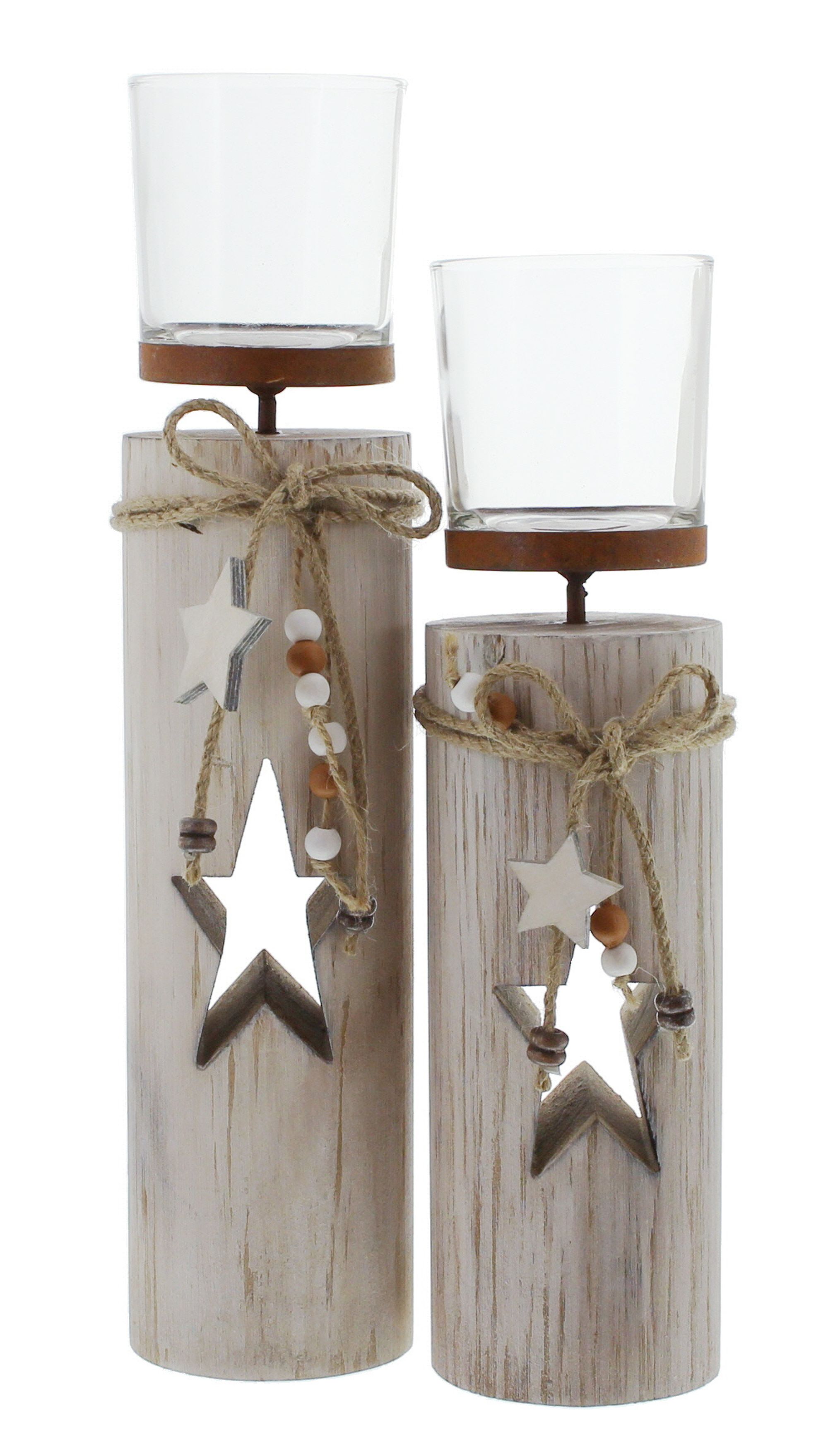 Windlicht "Sternchen", 2er Set  im Frank Flechtwaren Online Shop für Weihnachtslichter kaufen