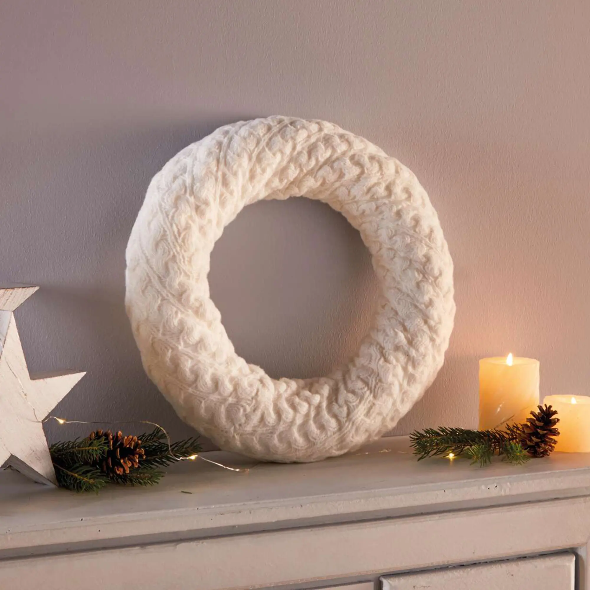 Kranz "Kuschelstrick"  im Frank Flechtwaren Online Shop kaufen