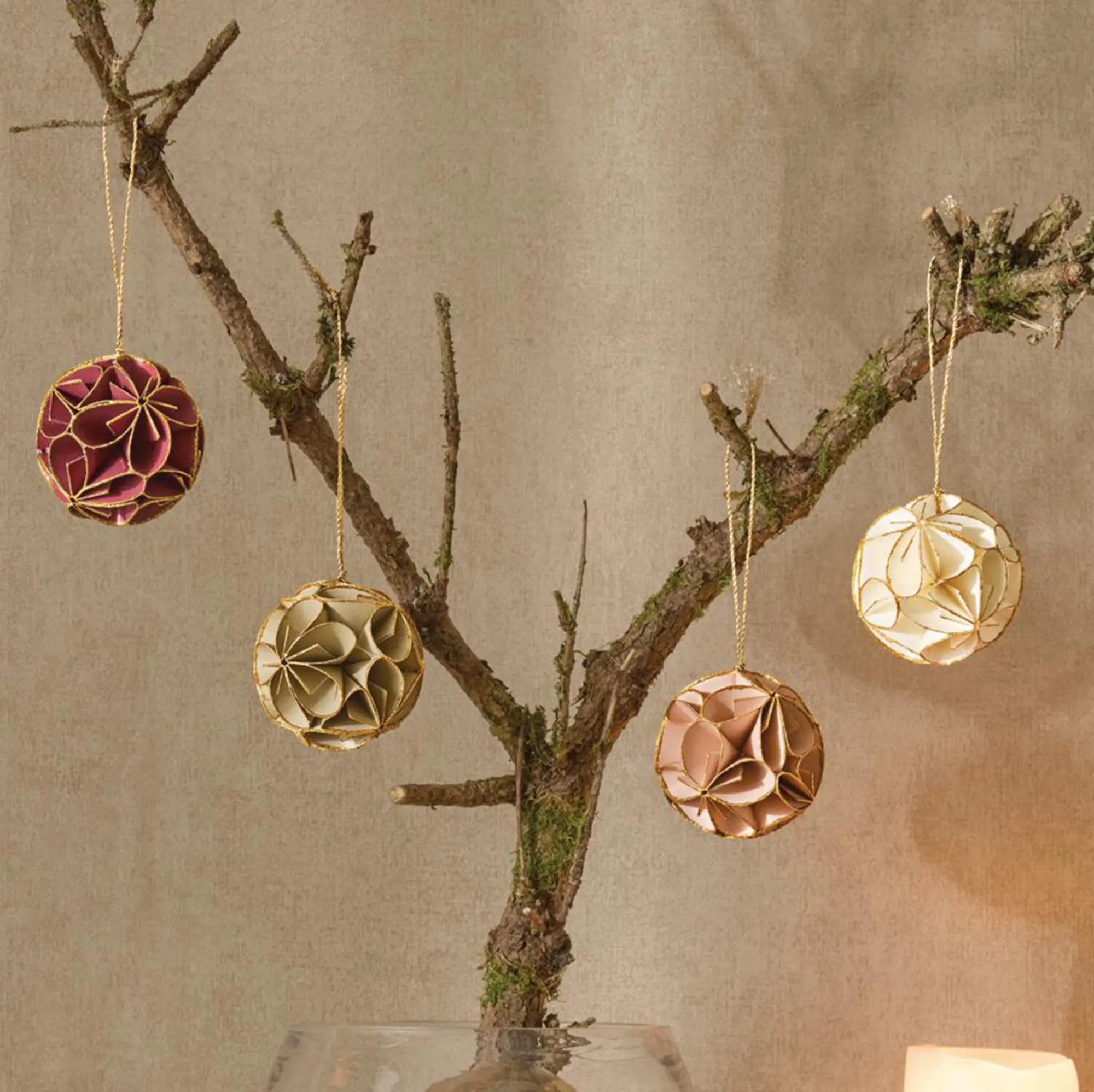 Deko-Hänger "Weihnachtskugel", 4er Set  im Frank Flechtwaren Online Shop kaufen
