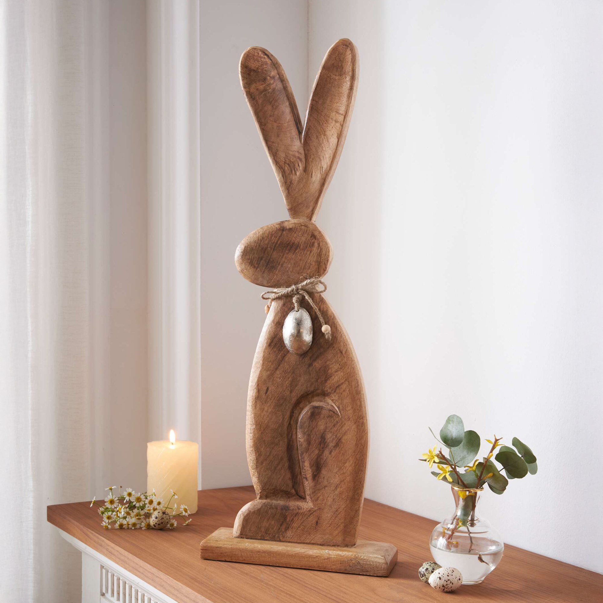 Holzdeko "Osterhase", groß  im Frank Flechtwaren Online Shop kaufen