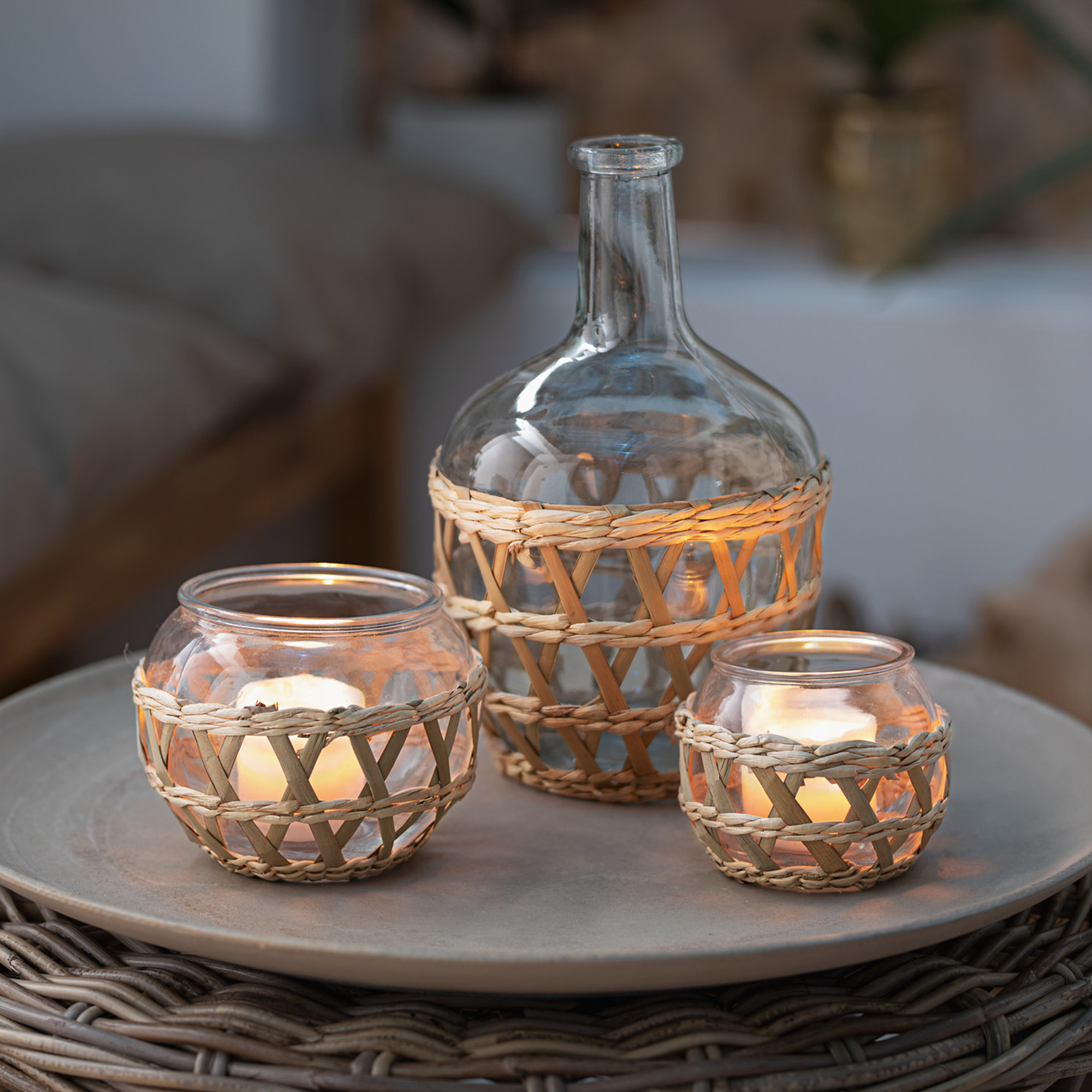 Windlicht "Geflecht", 2er Set  im Frank Flechtwaren Online Shop kaufen