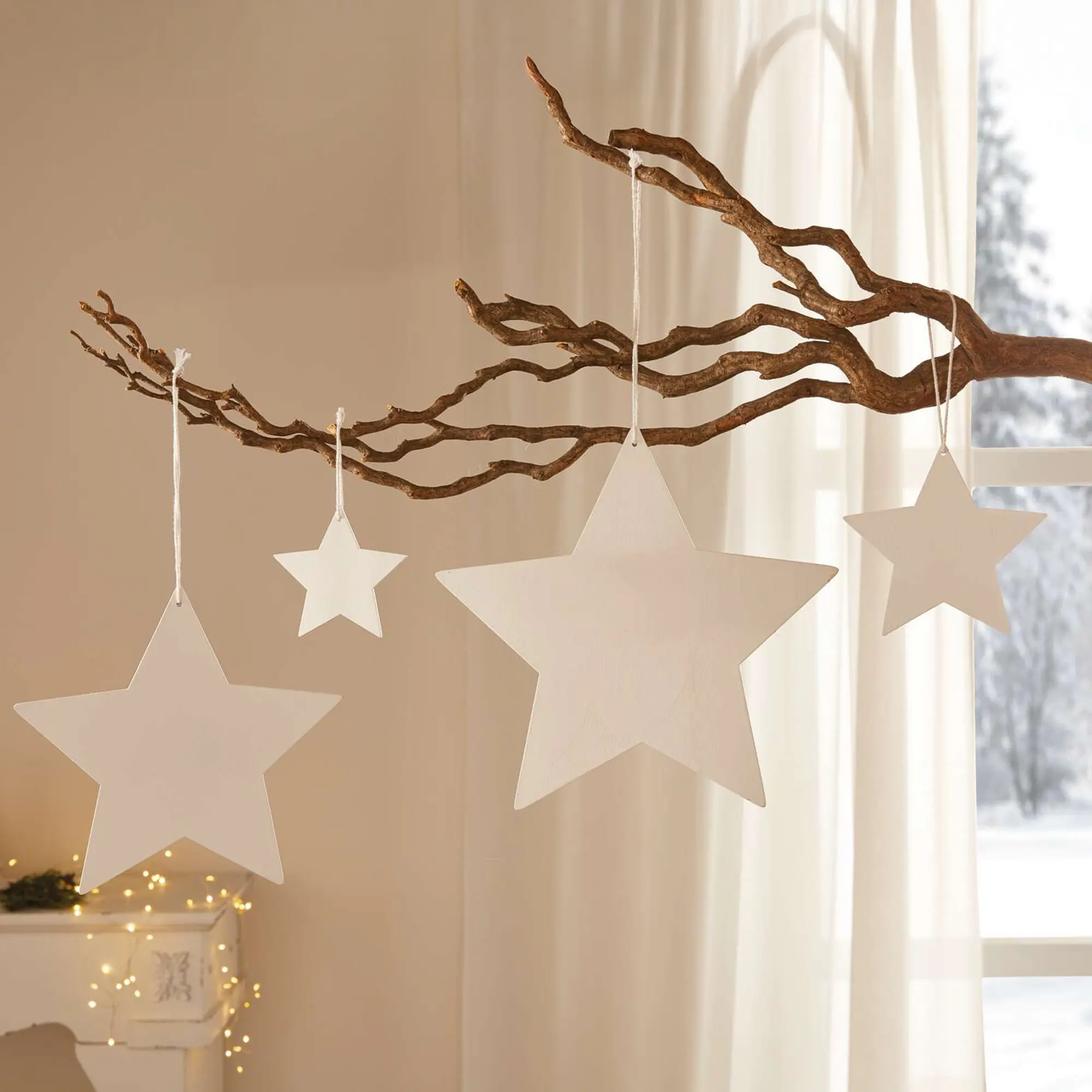 Sternhänger "White", 4er Set  im Frank Flechtwaren Online Shop kaufen