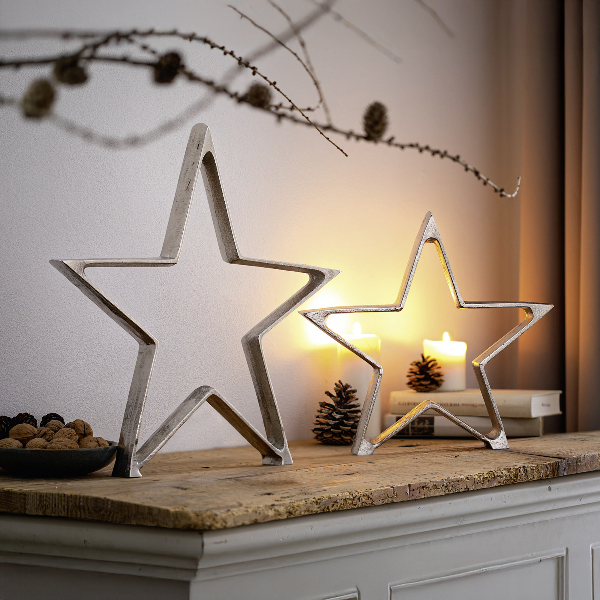 Stern "Silber", 2er Set im Frank Flechtwaren Online Shop für Weihnachten kaufen Stern "Silber", 2er Set im Frank Flechtwaren Online Shop für Weihnachten kaufen
