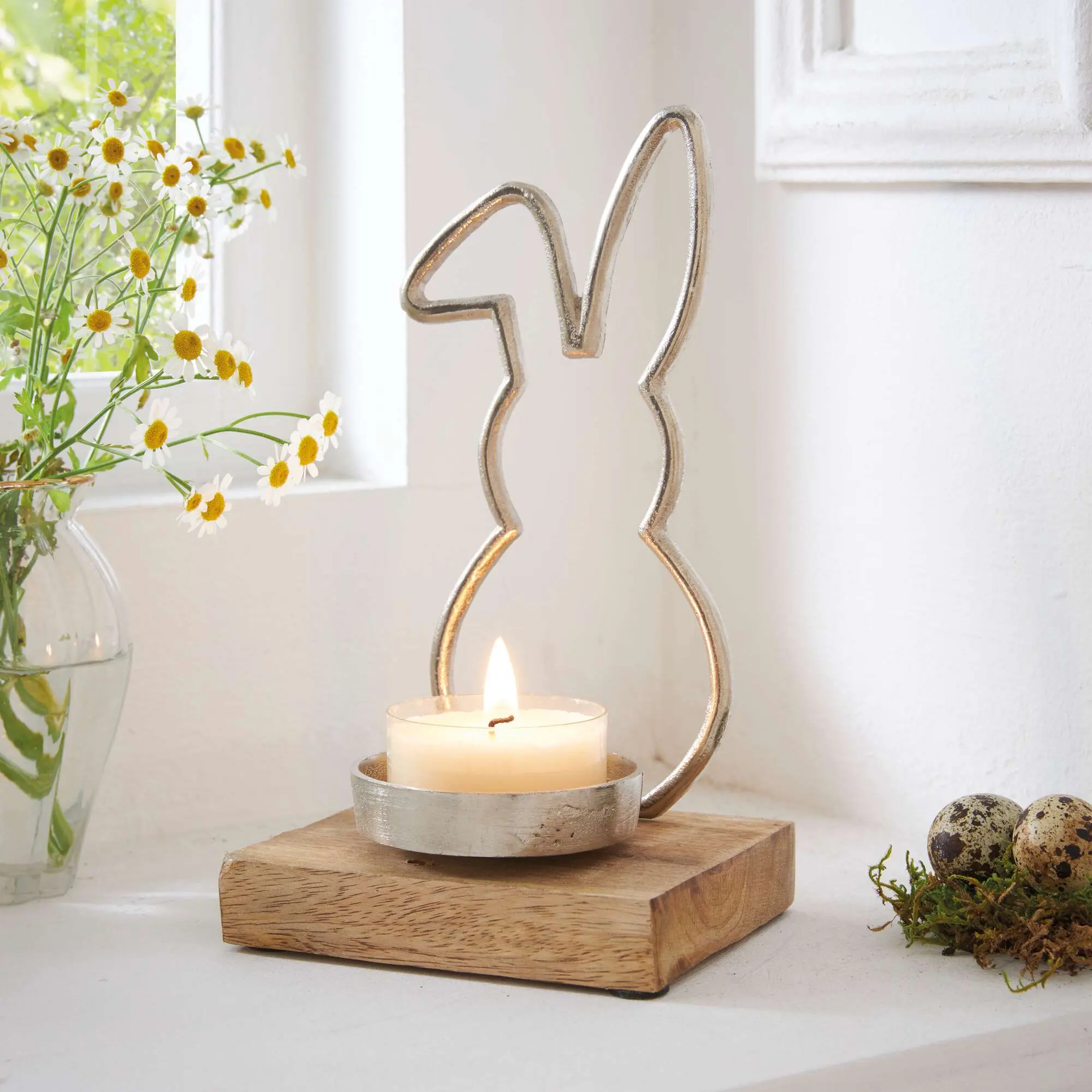Teelichthalter "Hase"  im Frank Flechtwaren Online Shop kaufen