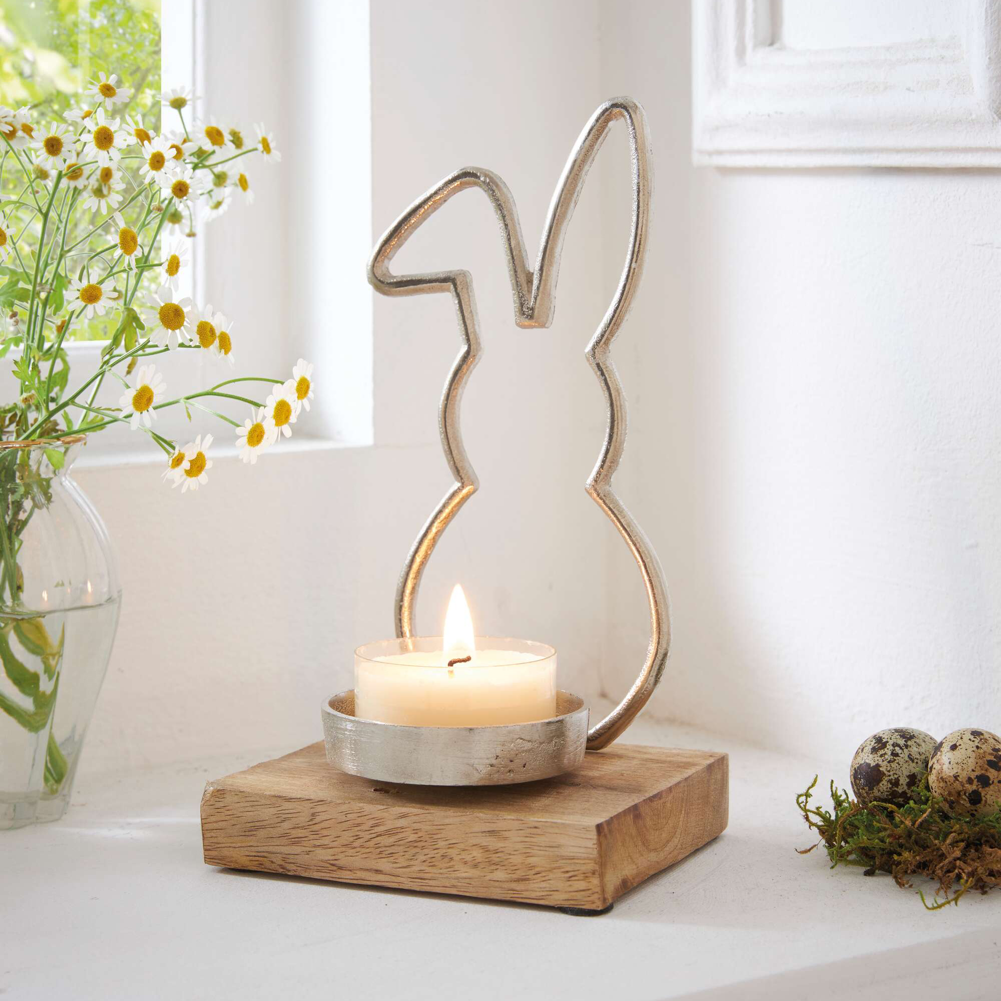 Teelichthalter "Hase"  im Frank Flechtwaren Online Shop kaufen
