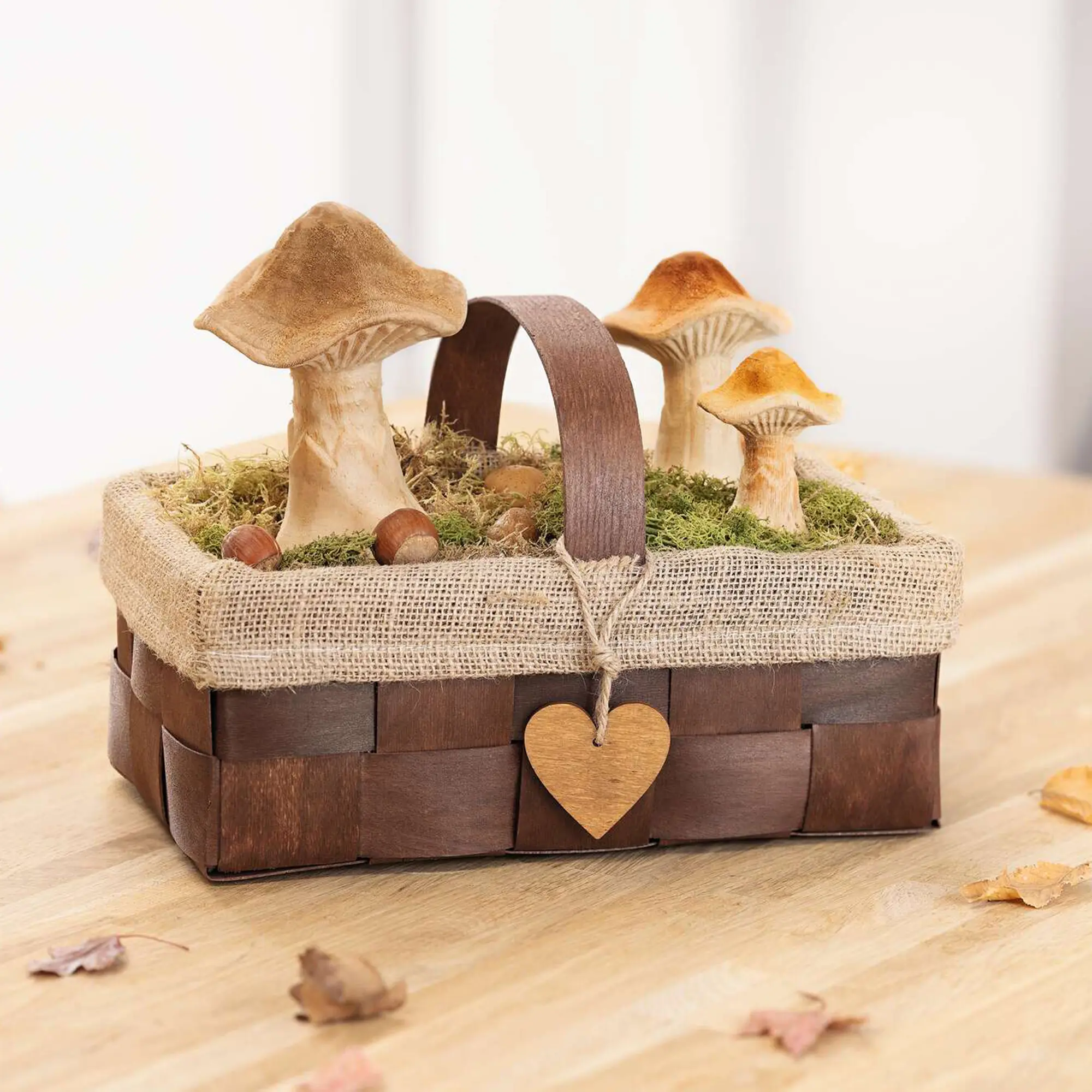Pilz "Natural", 3er Set  im Frank Flechtwaren Online Shop für Dekopilze kaufen